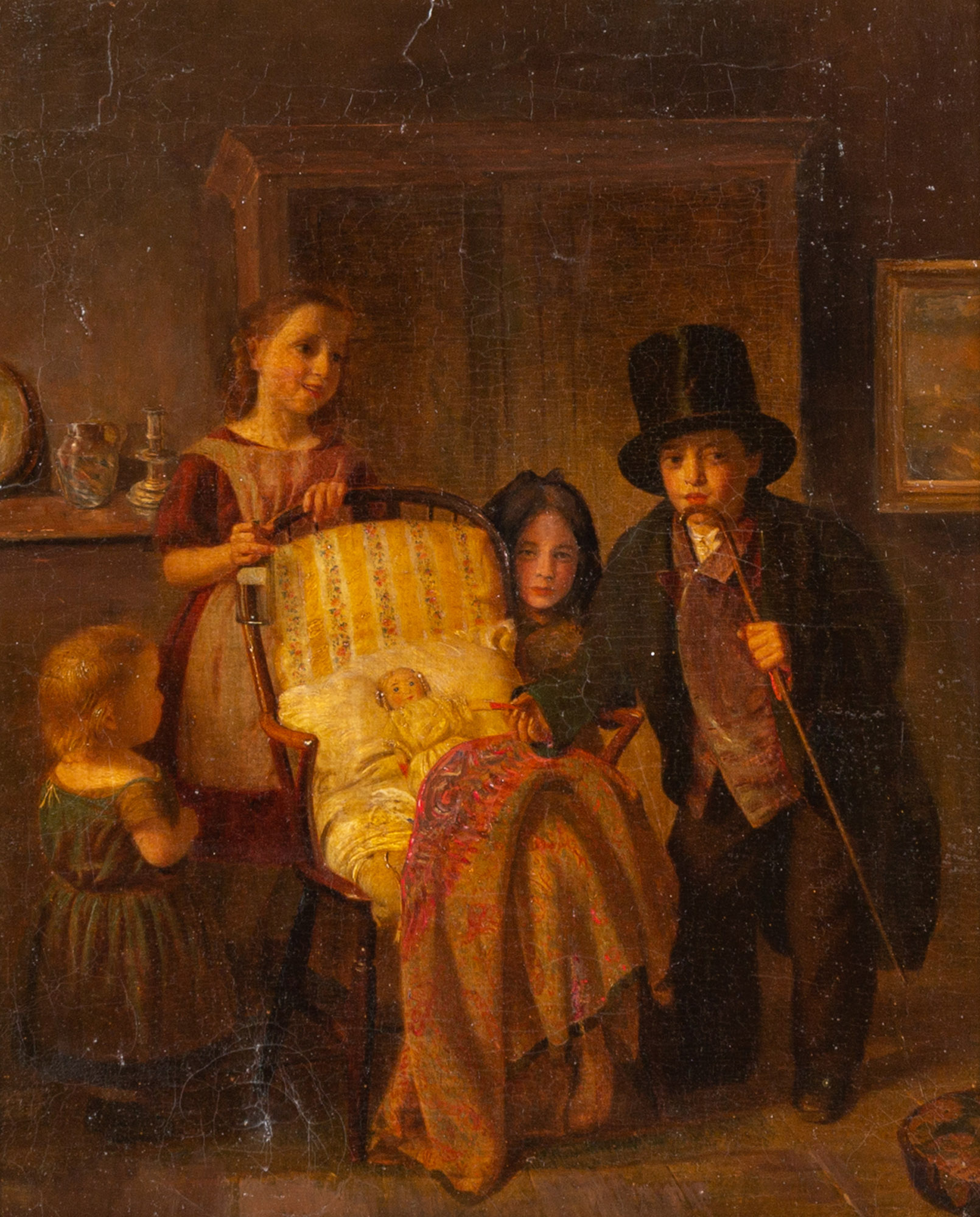 19TH CENTURY INTERIOR SCENE Oil