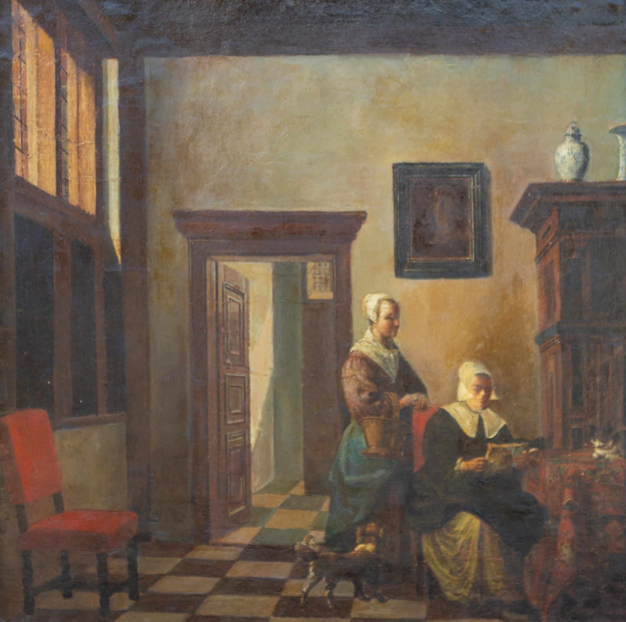 DUTCH SCHOOL, INTERIOR SCENE Oil