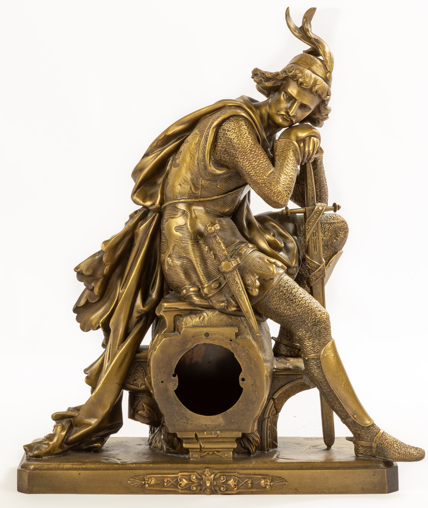 GILT BRONZE FIGURAL CLOCK CASE