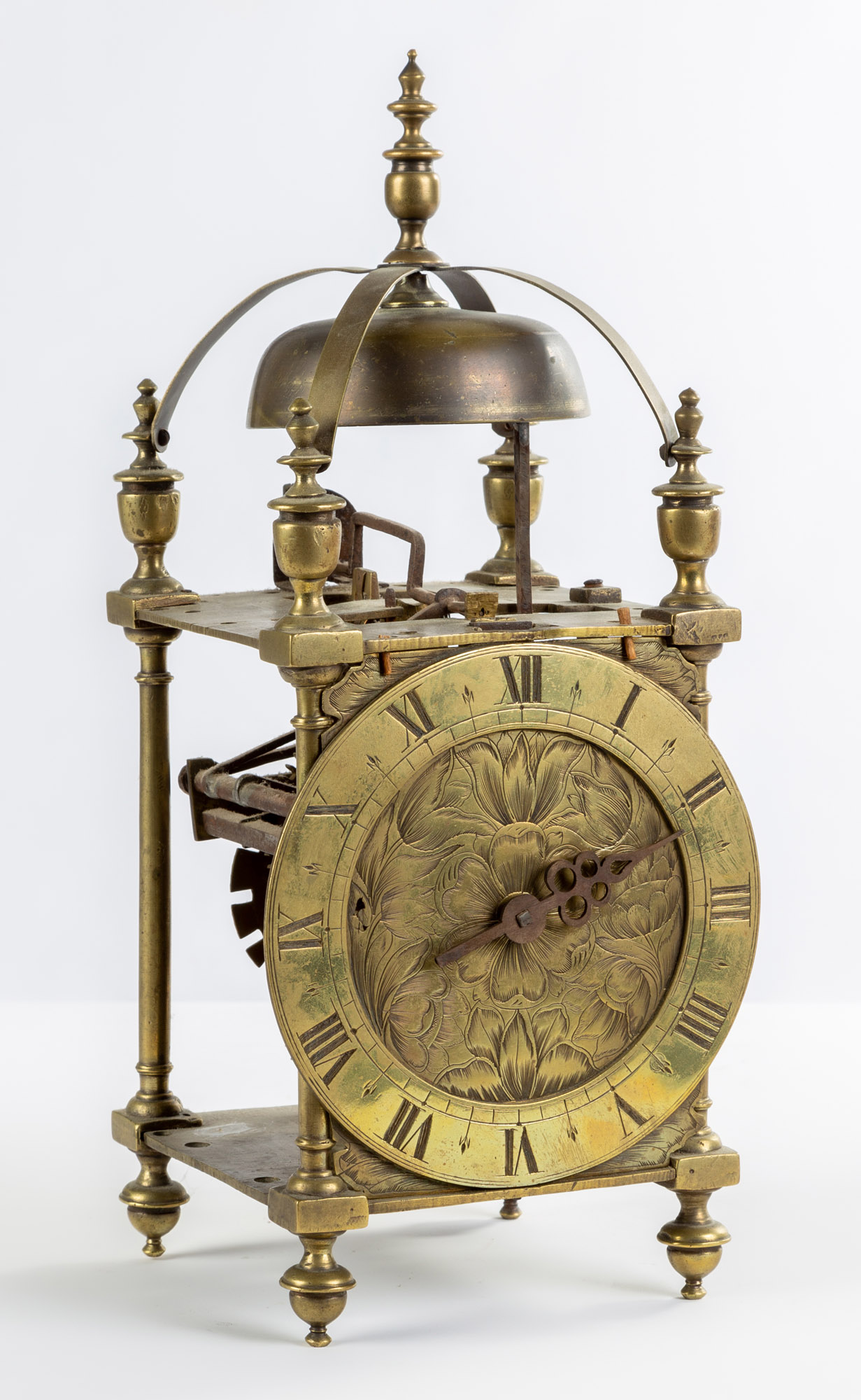 ENGLISH LANTERN CLOCK Engraved