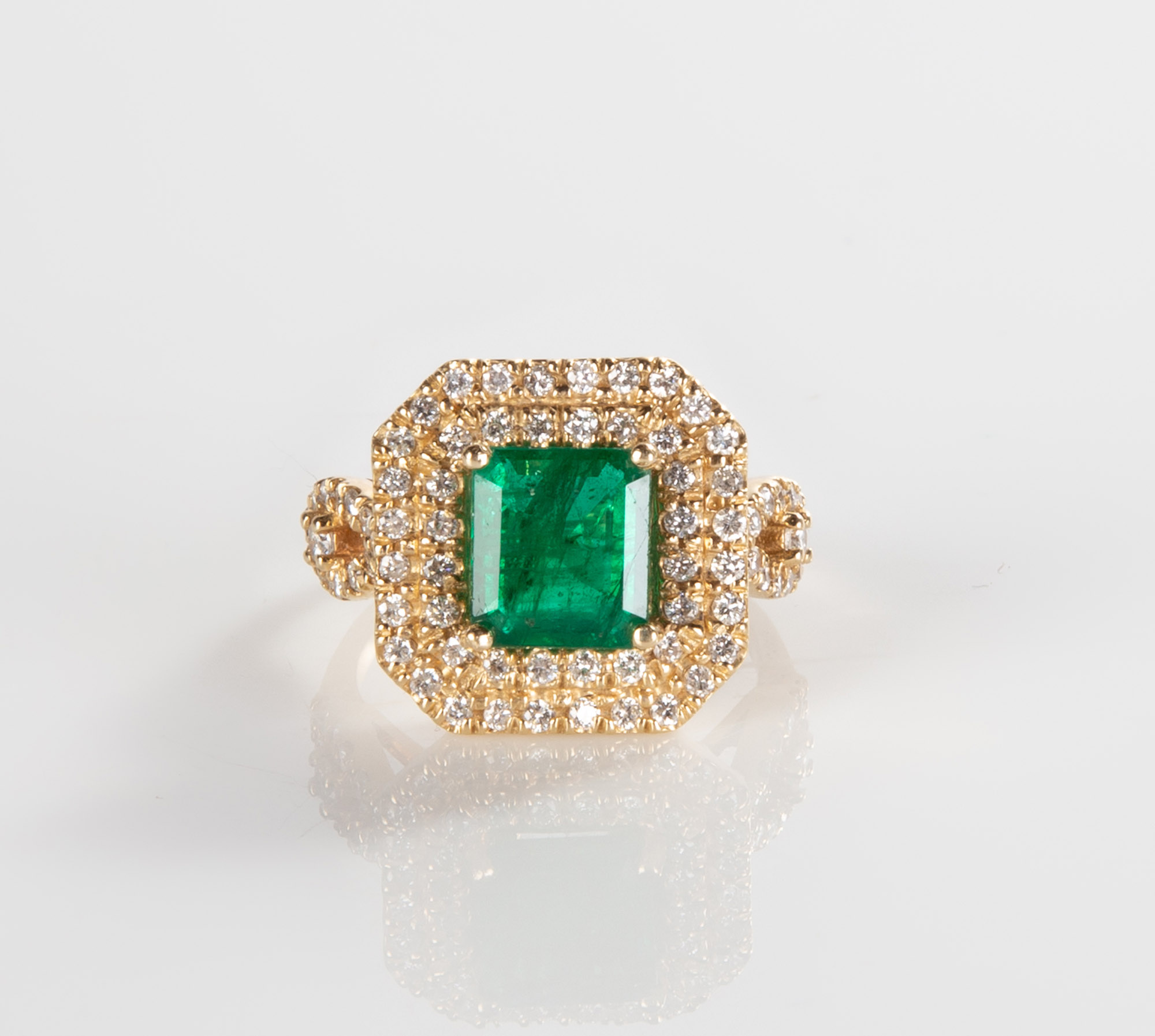 LADY'S 14 K GOLD, 2.5 CT. EMERALD