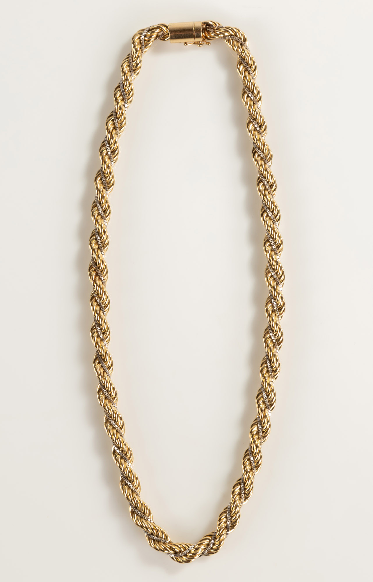 14K GOLD ROPE NECKLACE 30.3 grams.