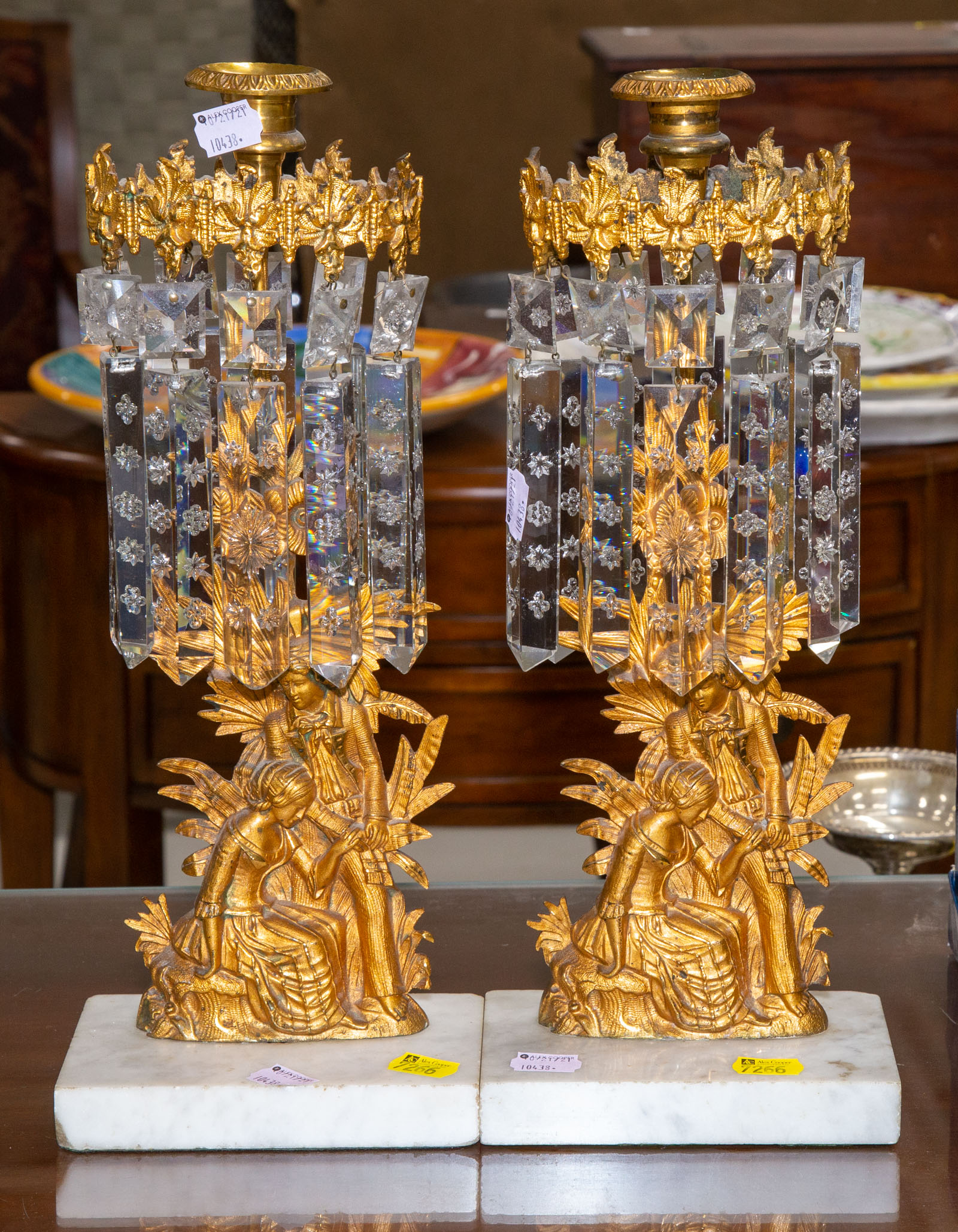 A PAIR OF ELIZABETHAN REVIVAL GARNITURE