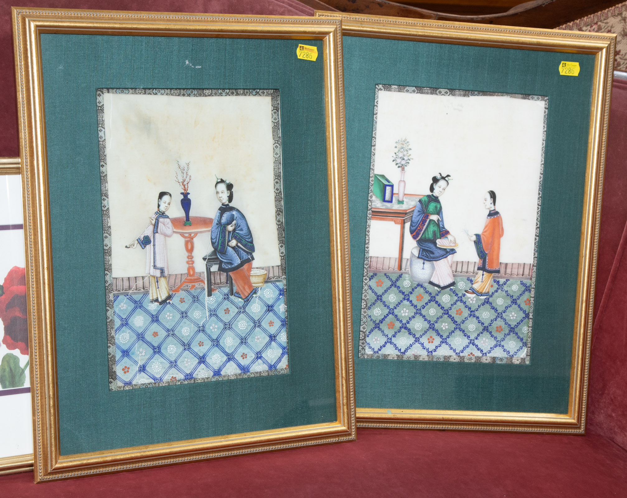 A PAIR OF CHINESE EXPORT PITH PAINTINGS 2896c3