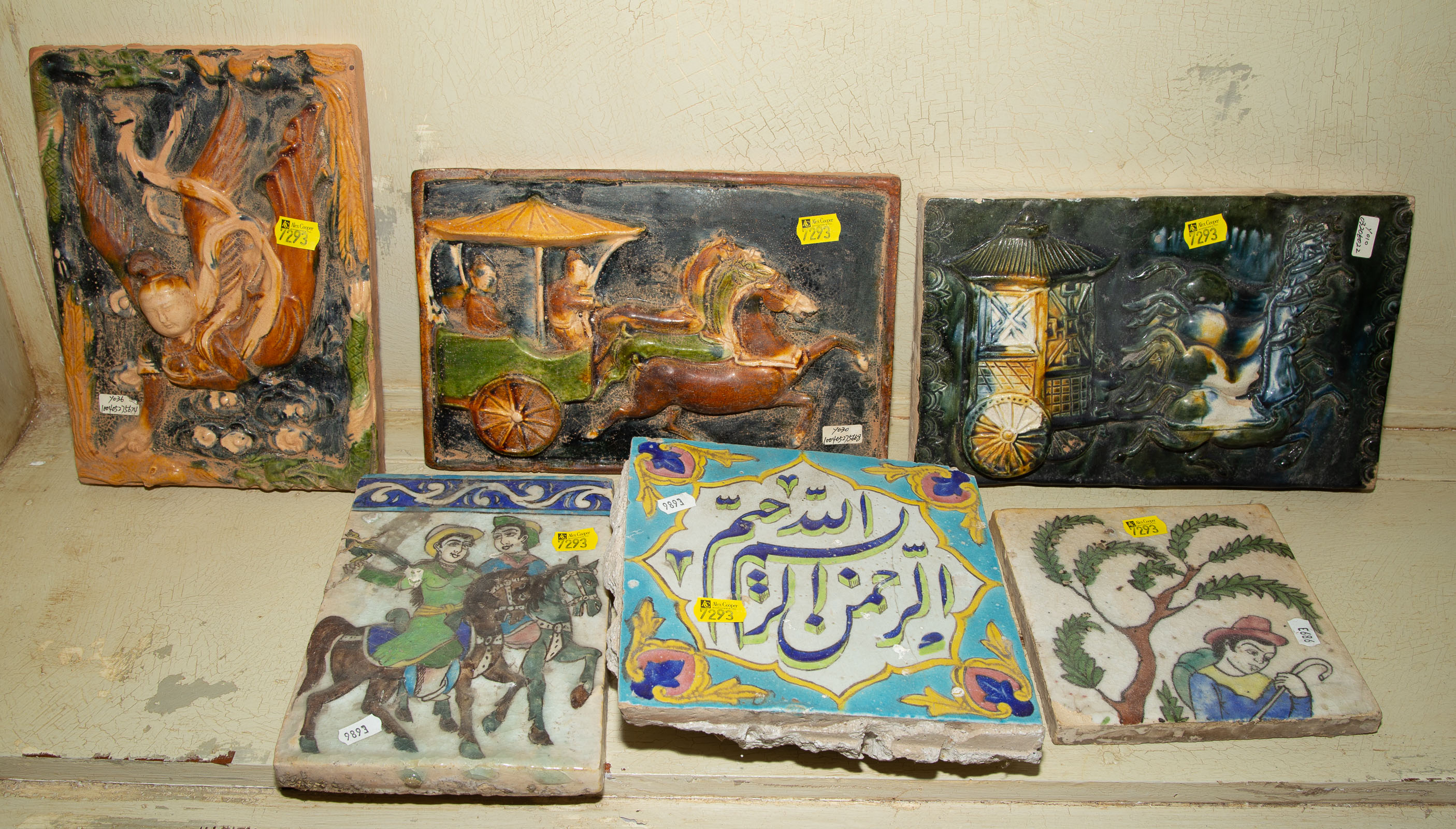 SELECTION OF SIX CERAMIC TILES
