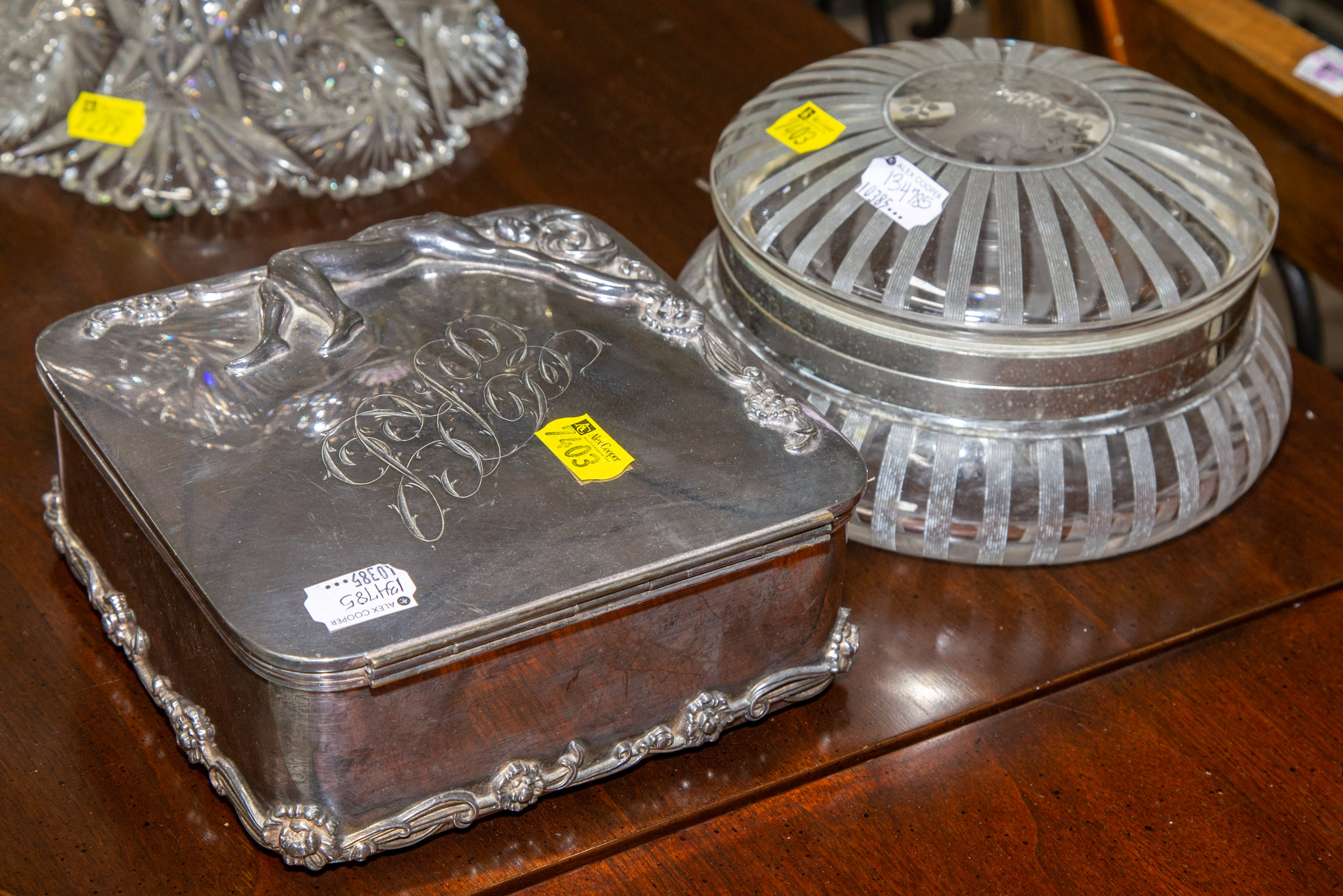 TWO DRESSER BOXES Including a Meriden 28971d