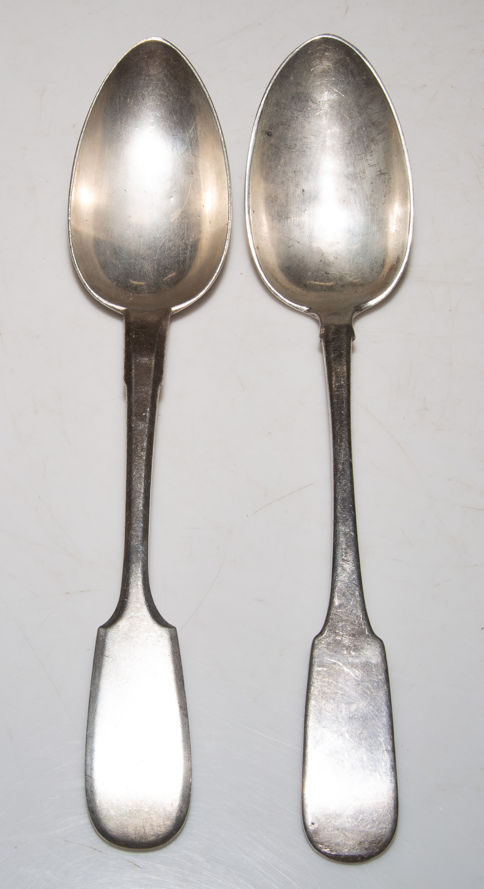 TWO RUSSIAN SILVER SPOONS 84 silver 28973d