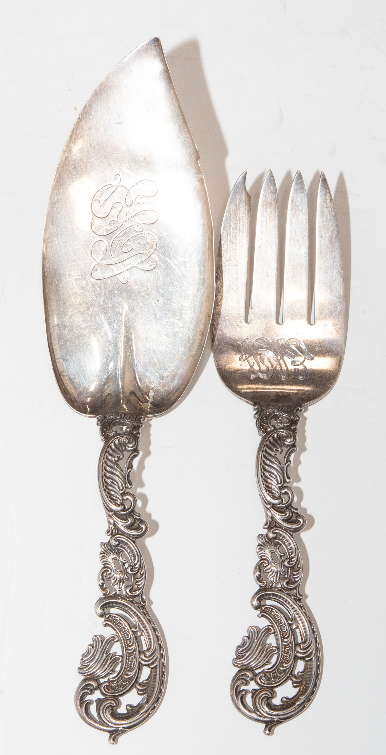 DURGIN STERLING FISH SERVING SET 28974d