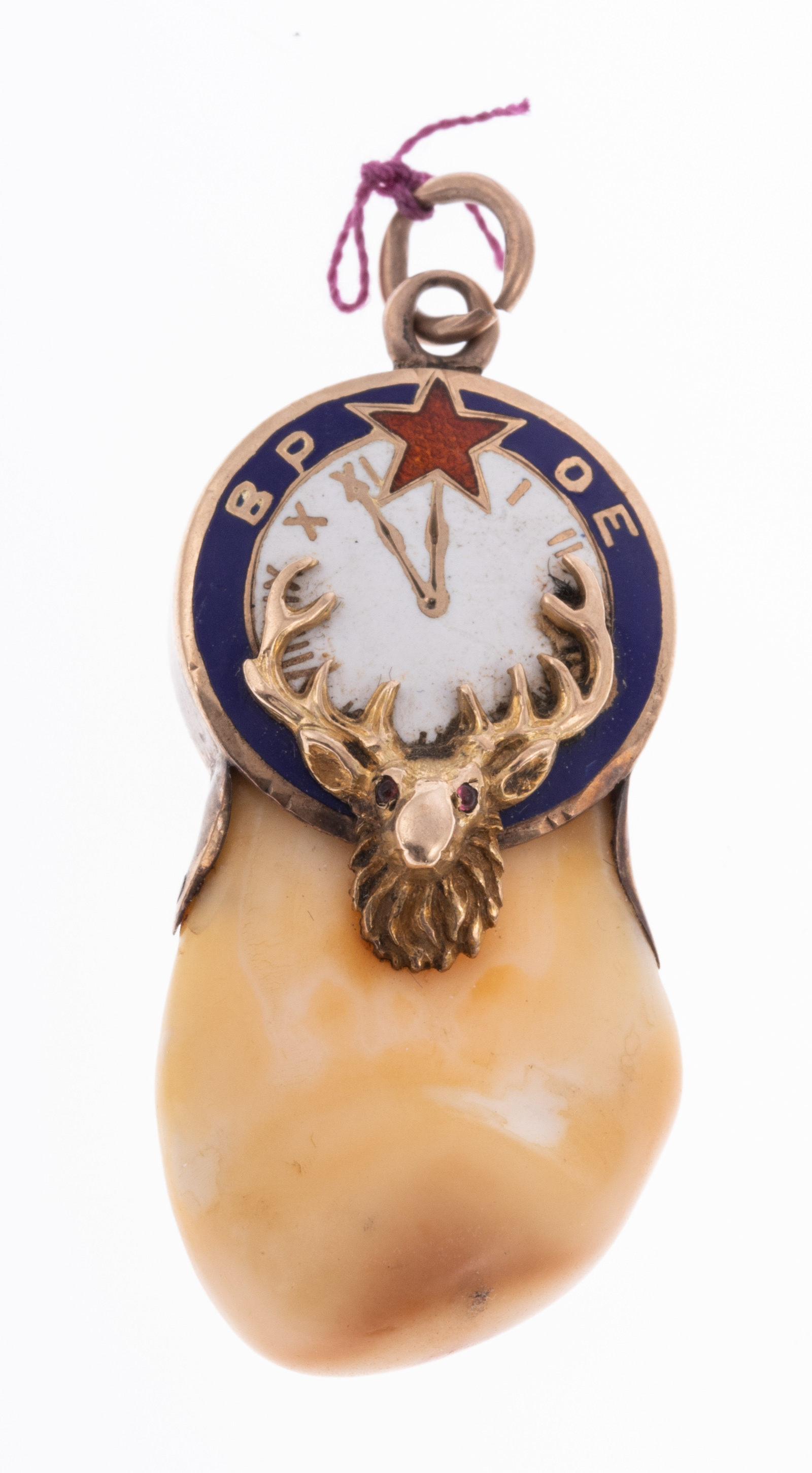 ELKS TOOTH PENDANT B P O E Ruby 289797