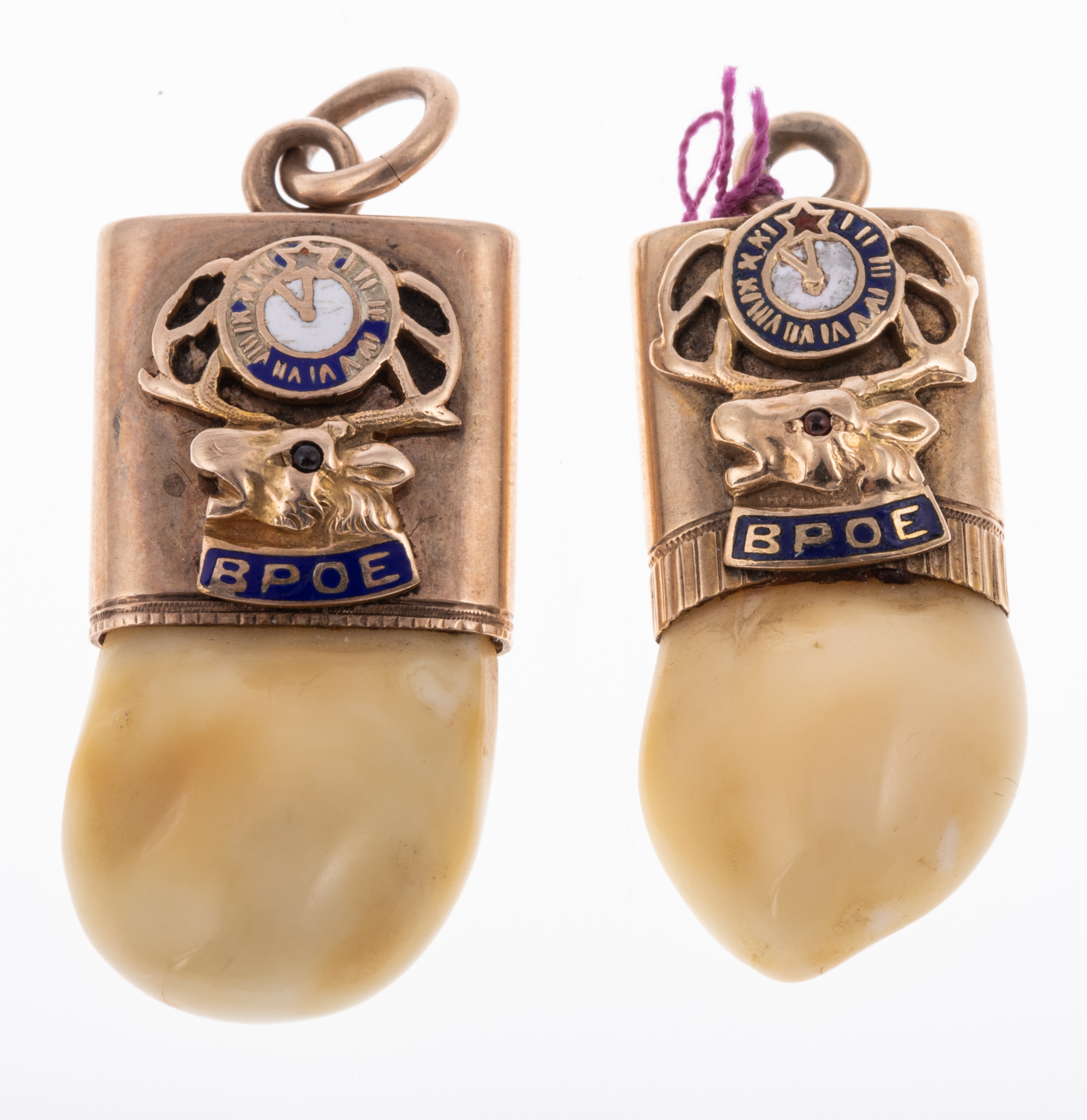 ELKS TOOTH PENDANTS B.P.O.E. Two