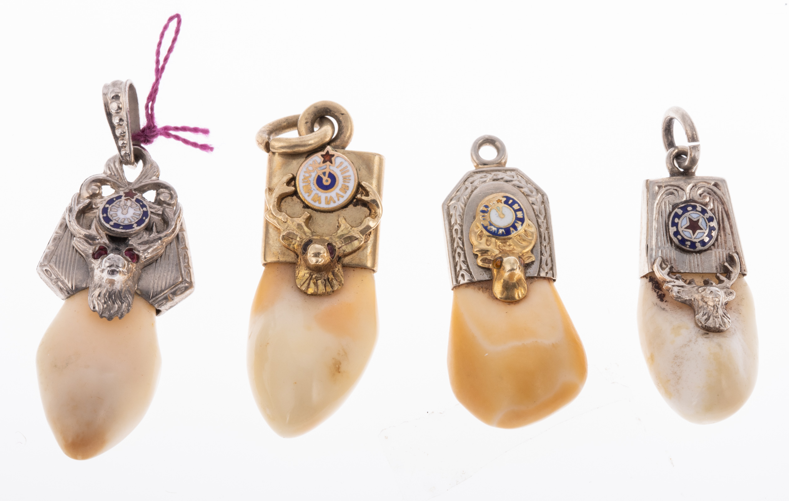 ELKS TOOTH PENDANTS B P O E Four 2897af