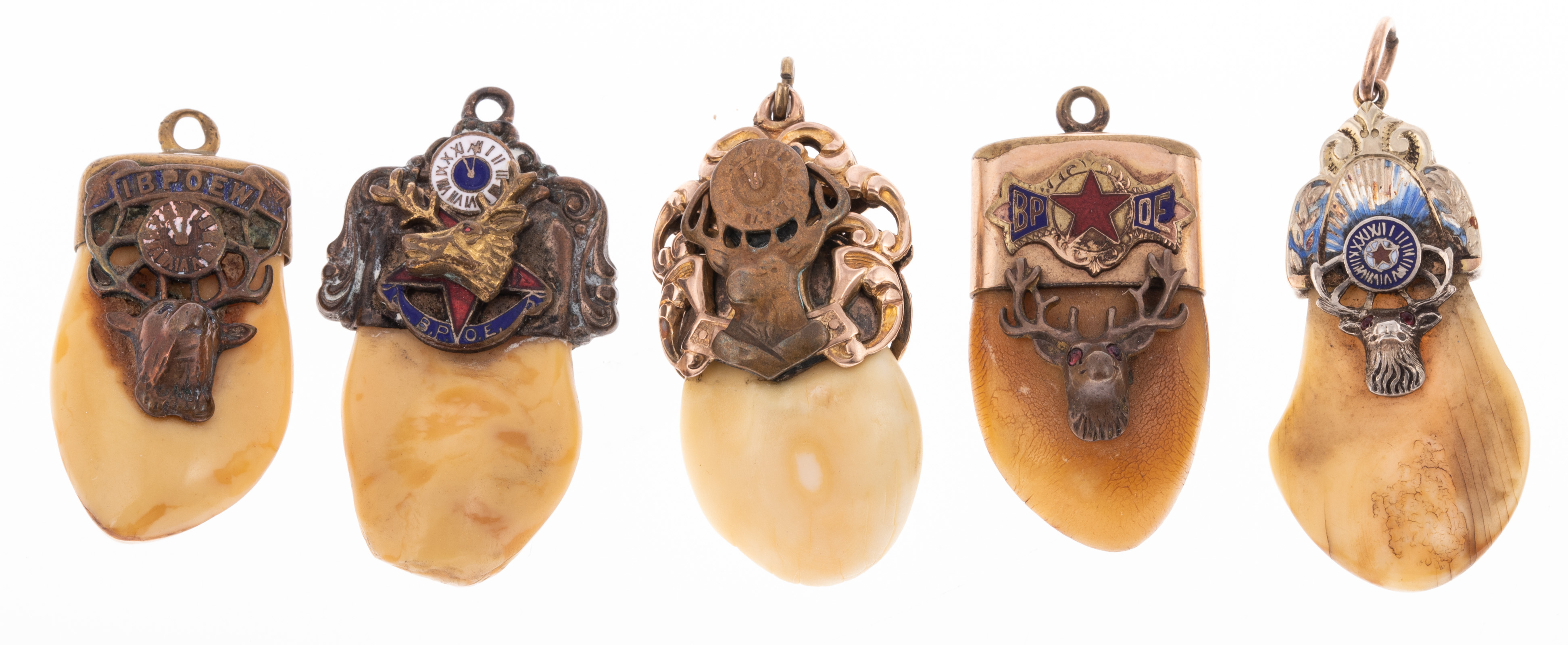 ELKS TOOTH PENDANTS B P O E Five 2897b0