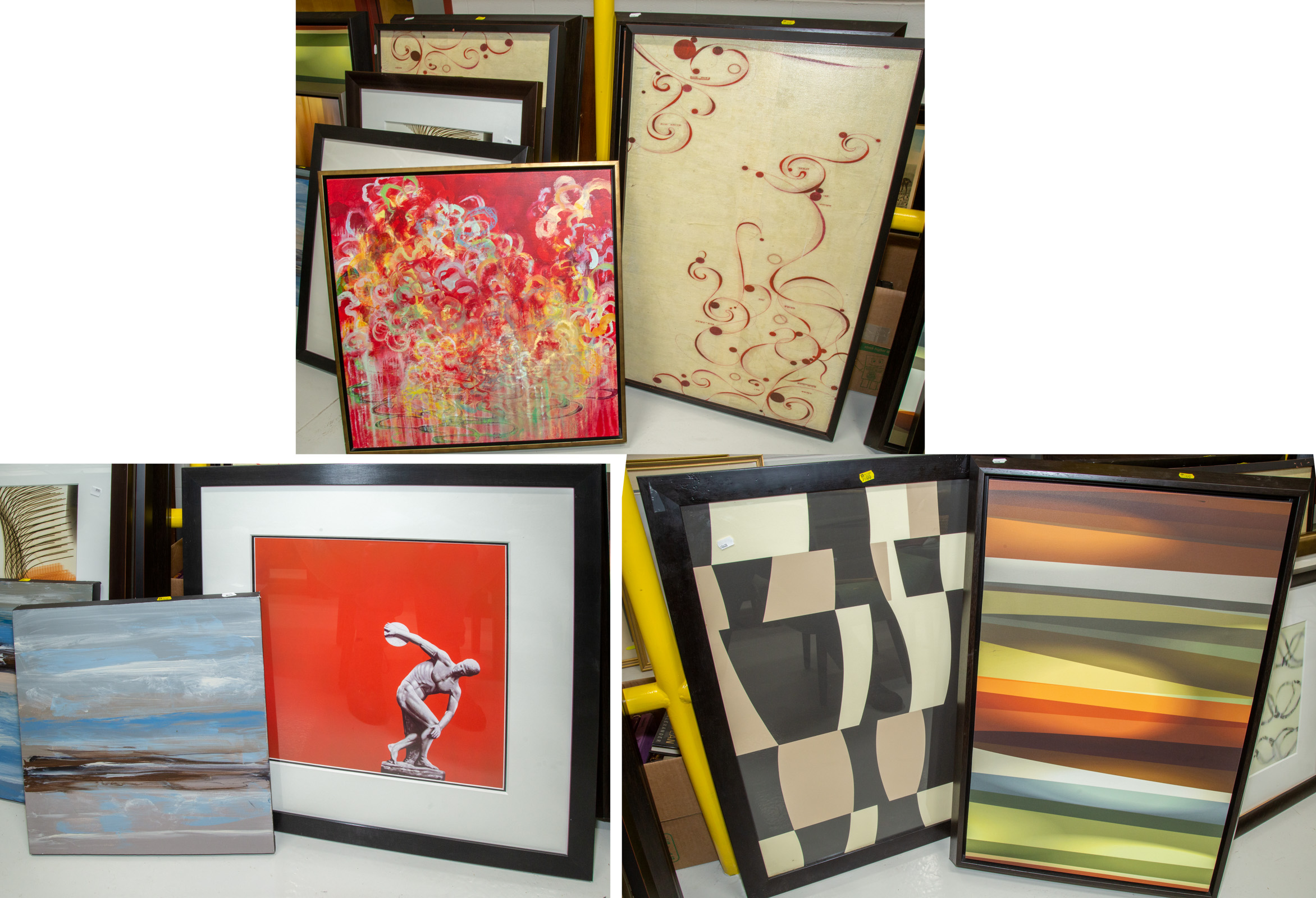 SIX FRAMED CONTEMPORARY ARTWORKS 2897db