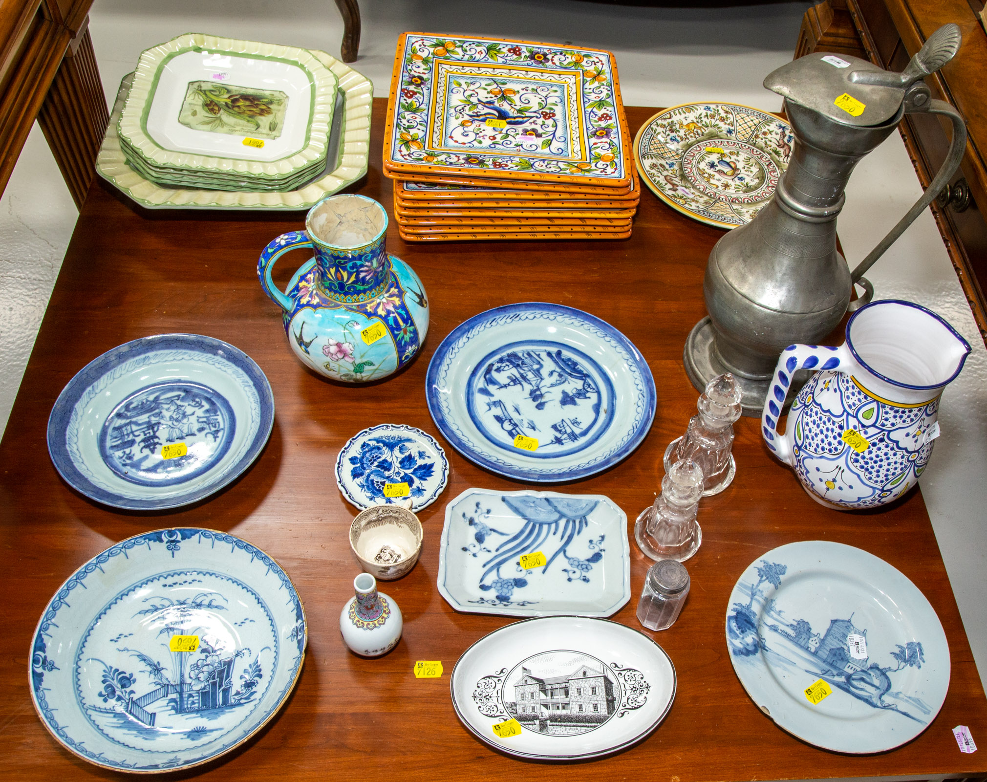 ASSORTED CHINA, GLASS, & PEWTER