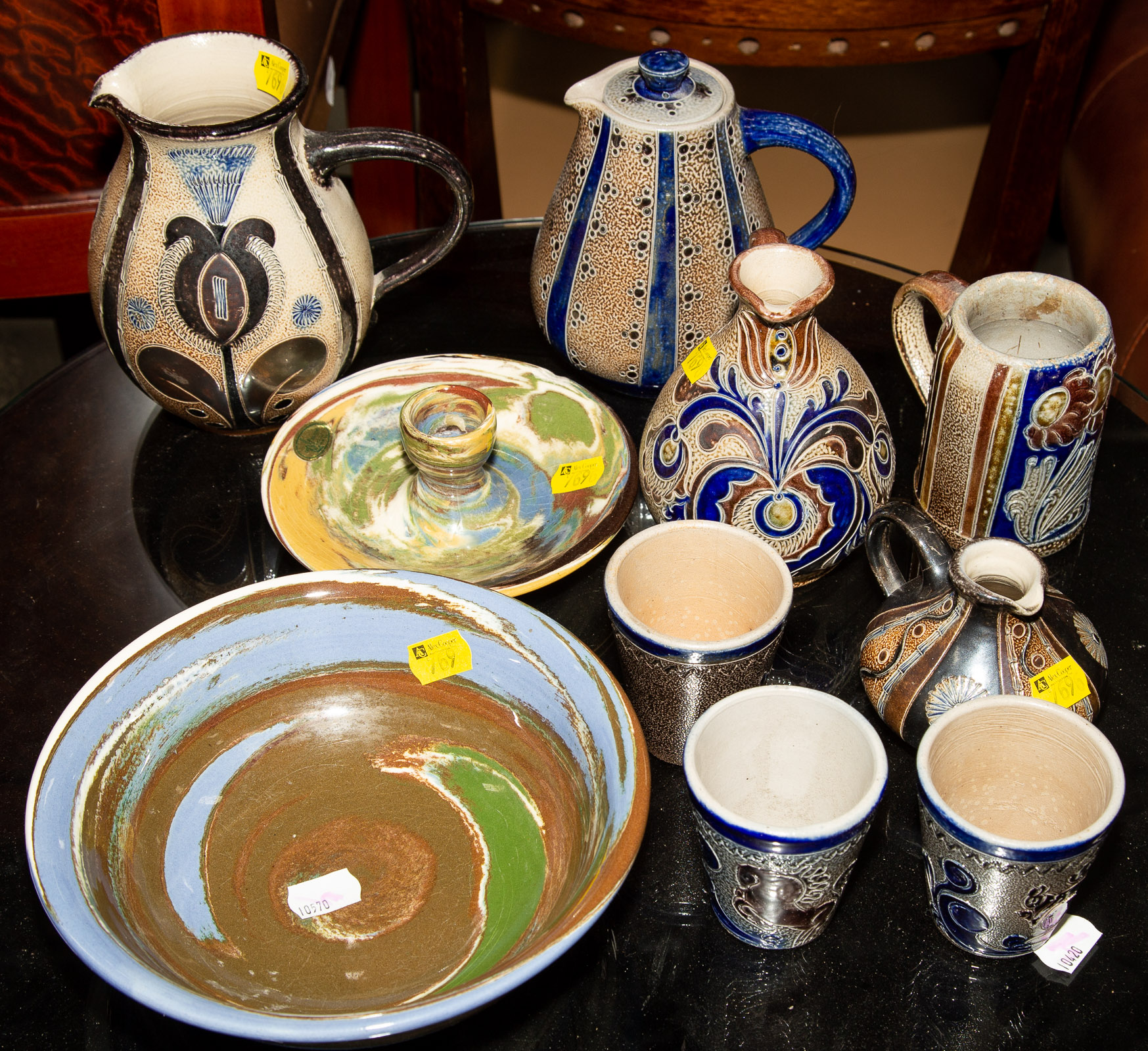 ASSORTED ART POTTERY Includes desert