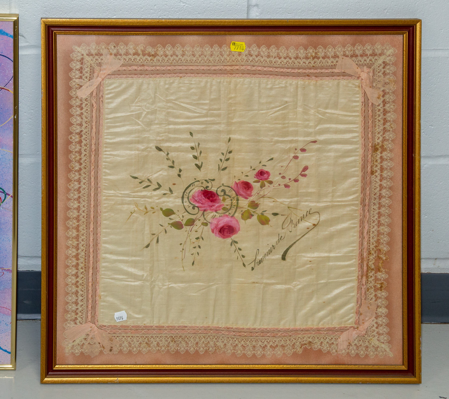 EARLY 20TH C FRAMED FRENCH TEXTILE 289844