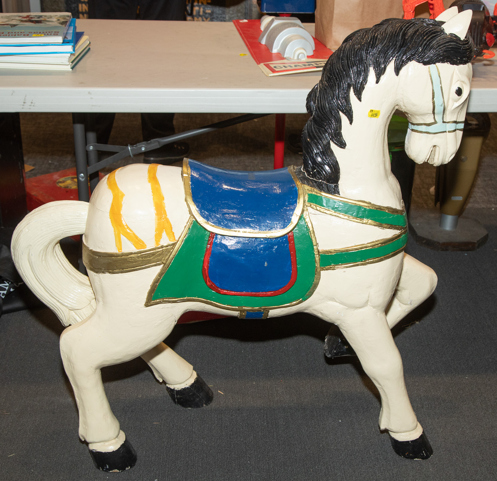 CARVED & PAINTED WOODEN CAROUSEL STYLE