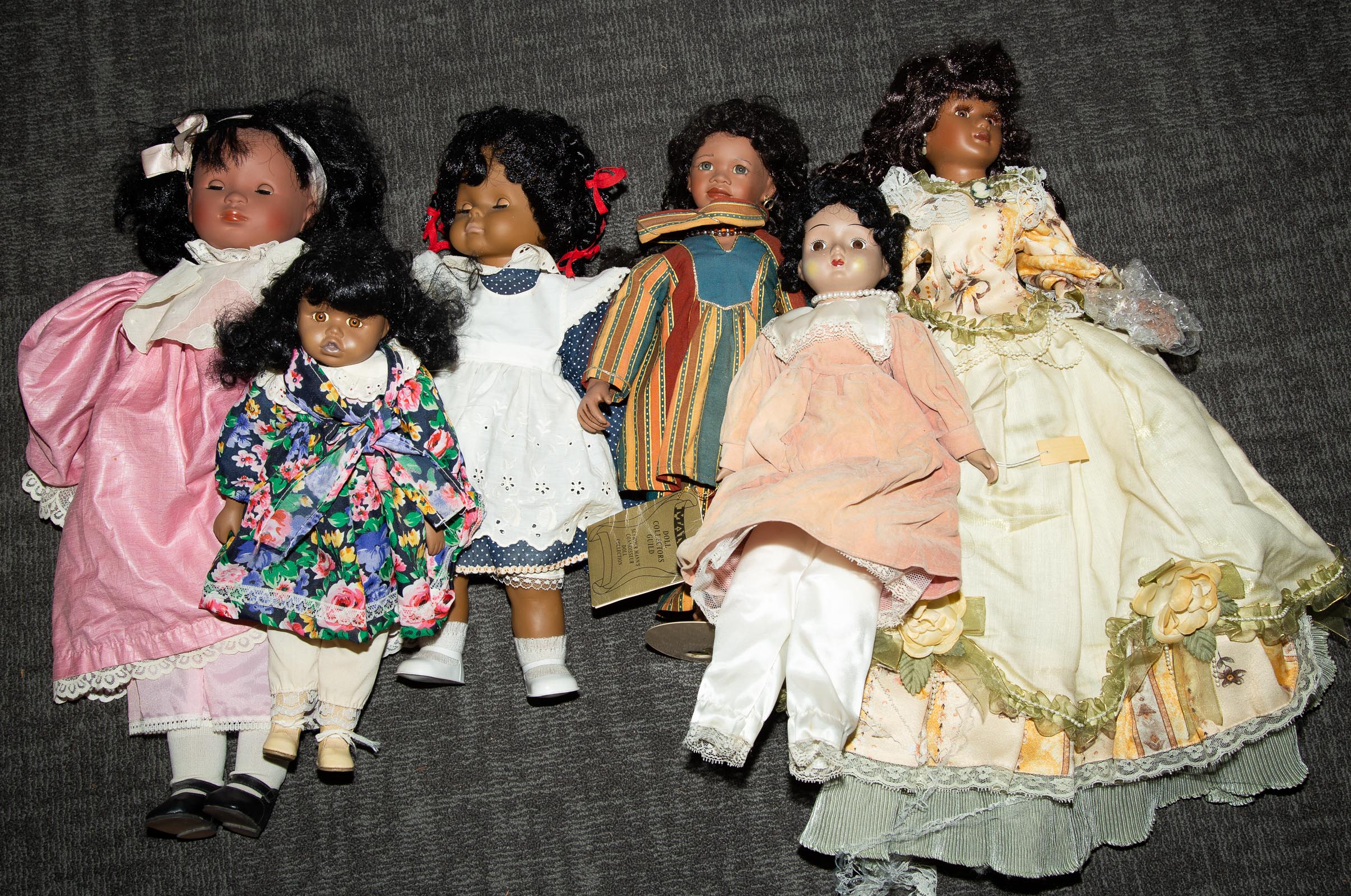 SIX AFRICAN AMERICAN COLLECTOR DOLLS