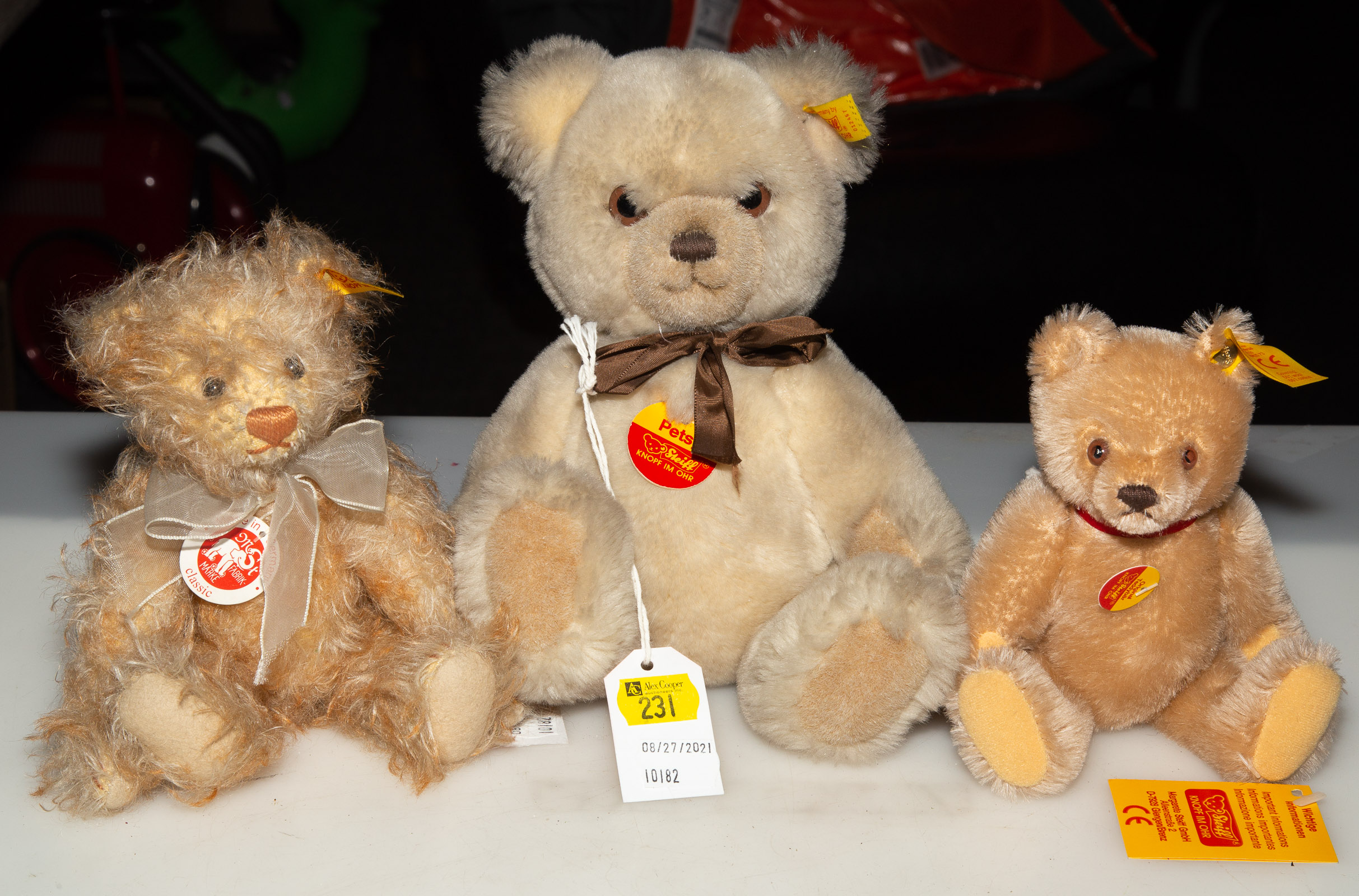 THREE STEIFF PLUSH BEARS Includes 289908