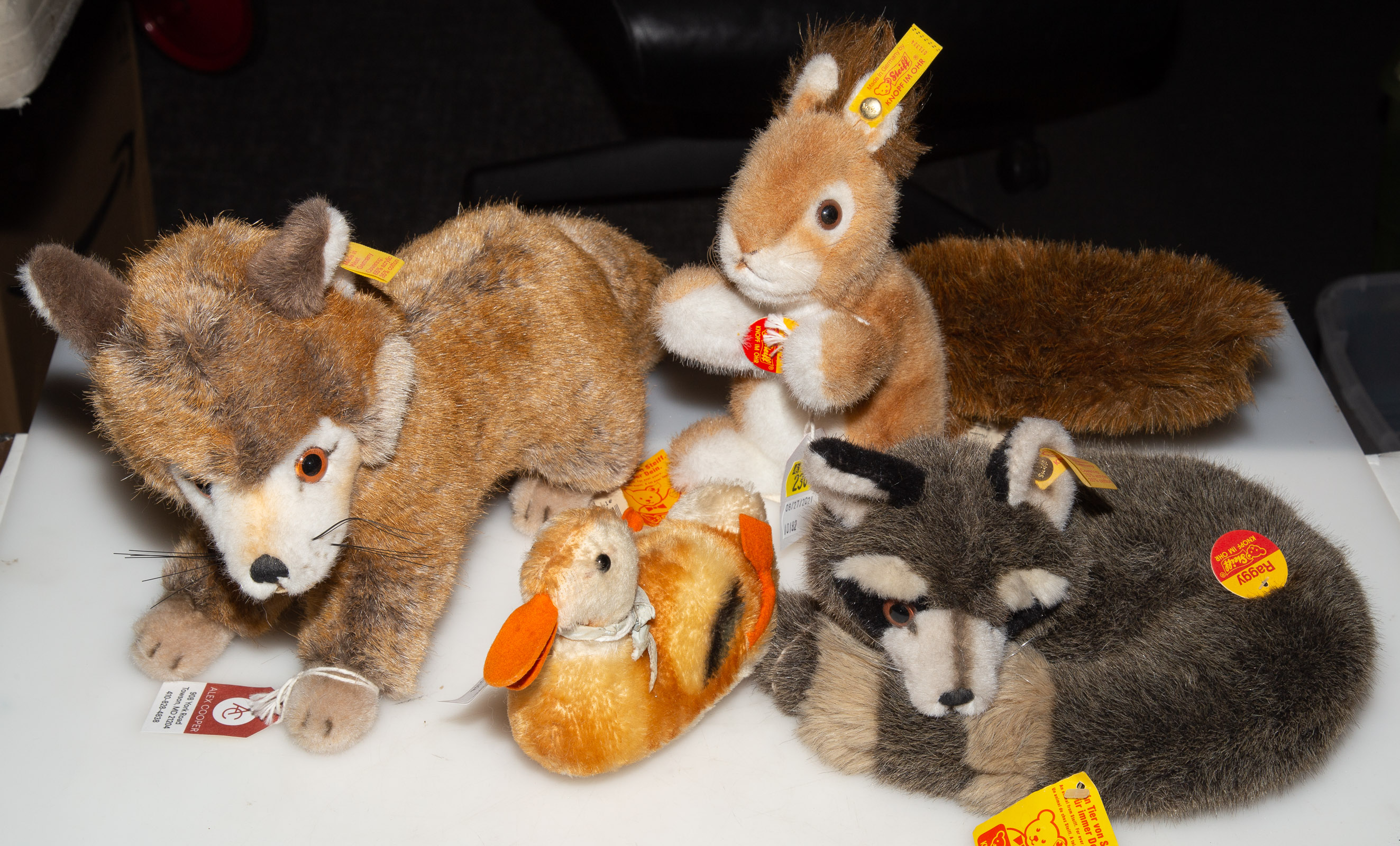 FOUR STEIFF PLUSH ANIMALS Including 289904