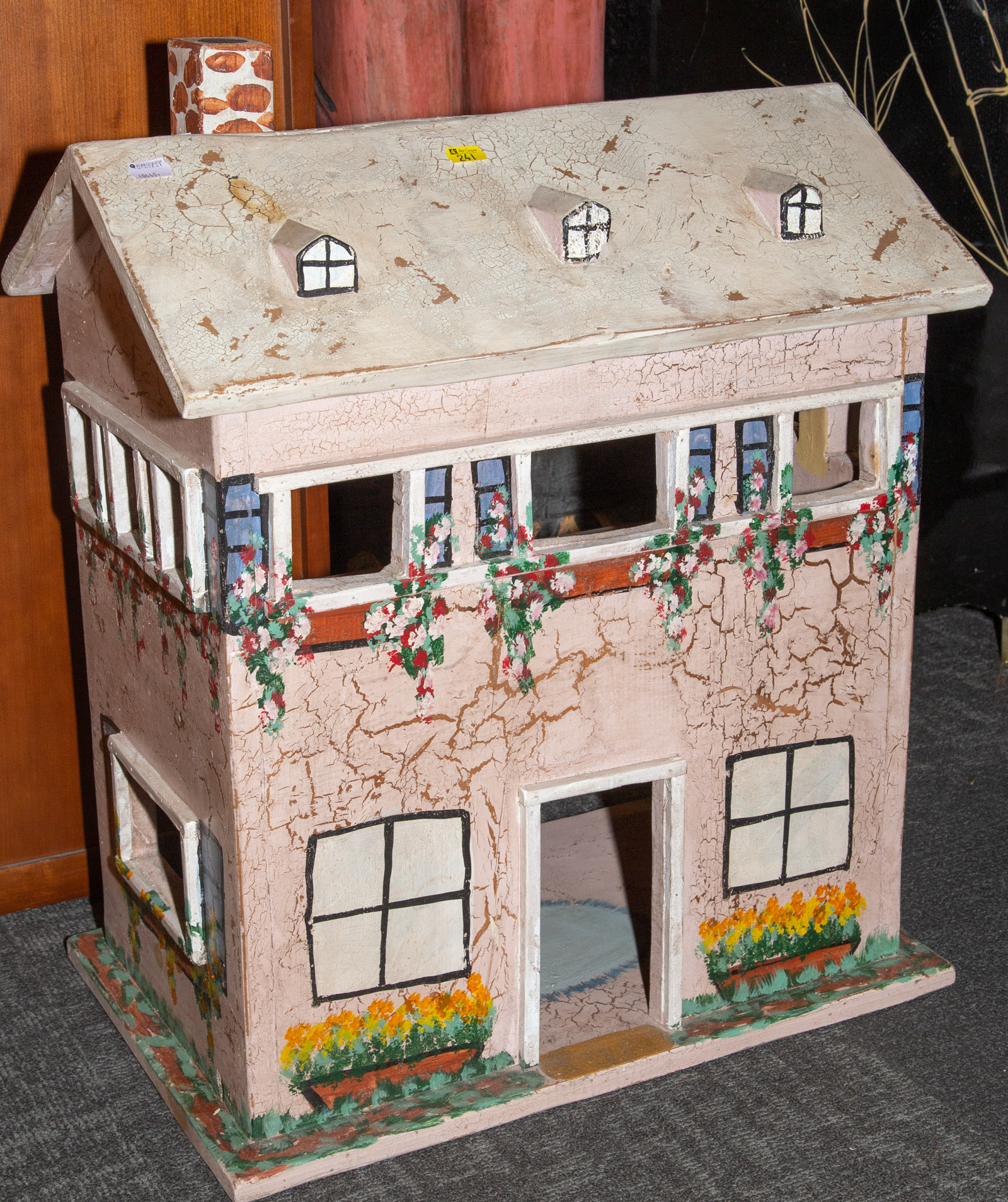 SCRATCH MADE PAINTED WOOD DOLL HOUSE