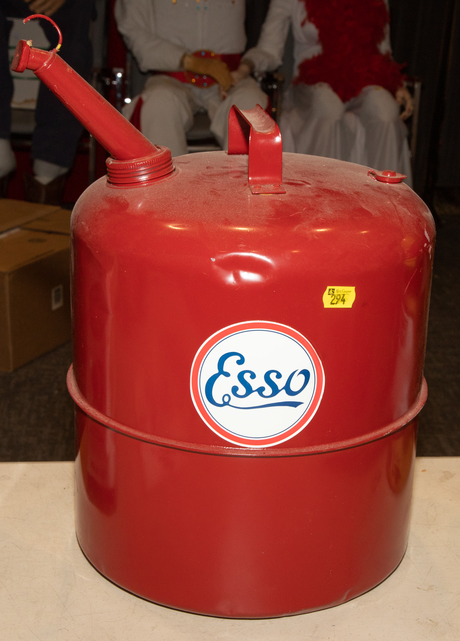 A LARGE ESSO METAL GASOLINE CAN