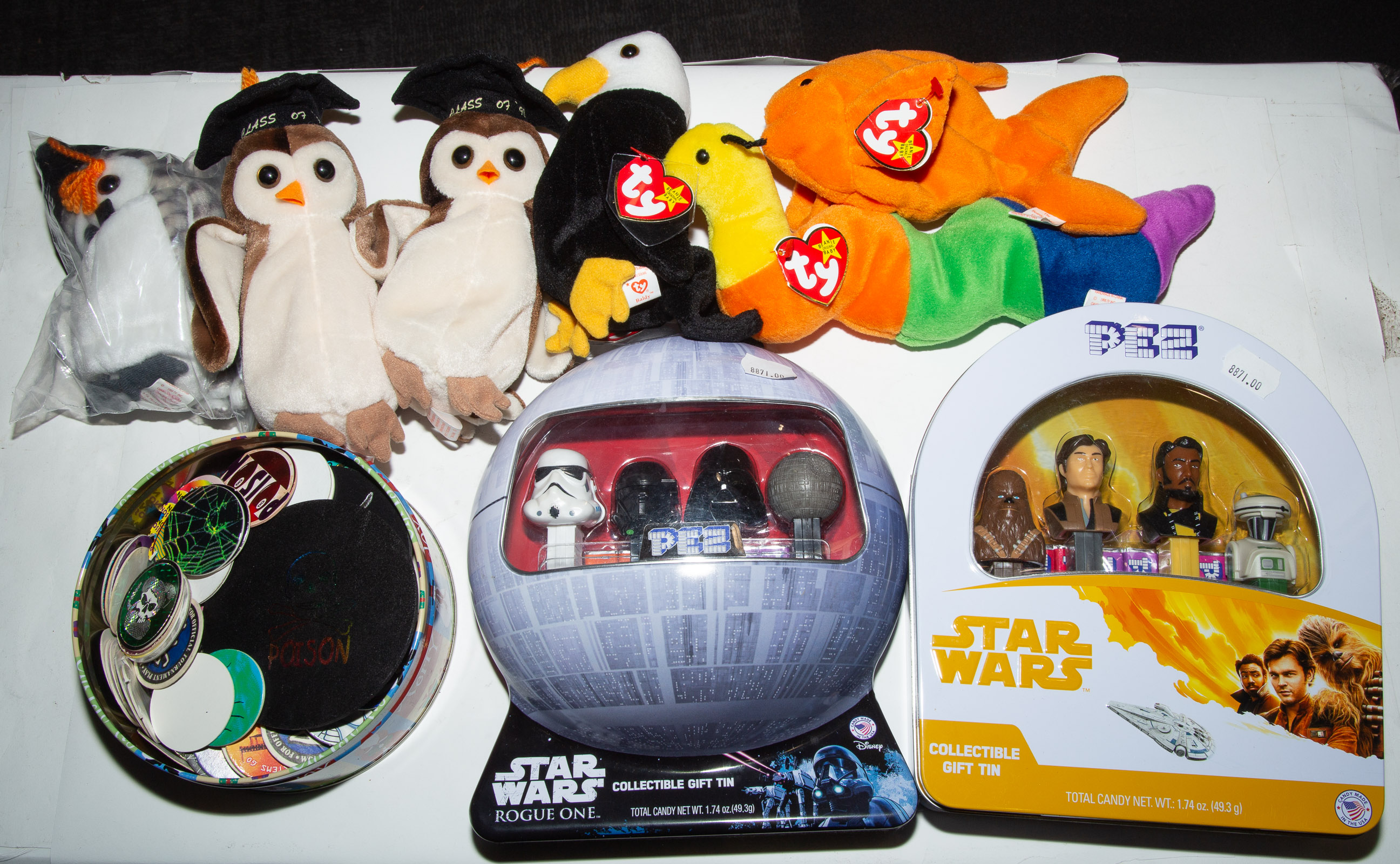 STAR WARS PEZ DISPENSERS & BEANIE BABIES