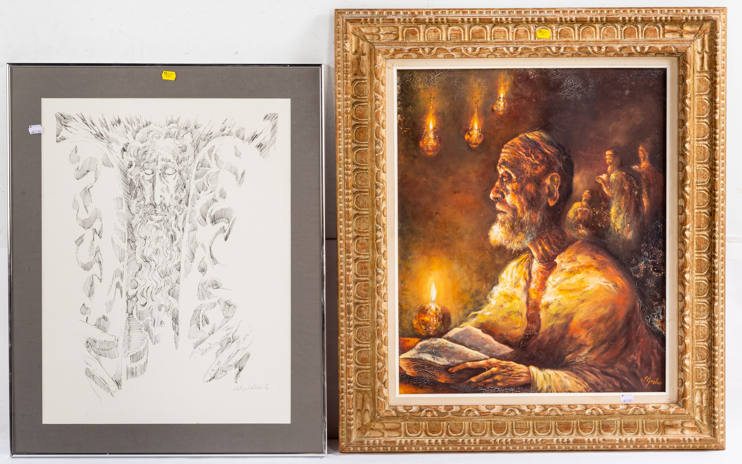 TWO ASSORTED JUDAICA FRAMED ARTWORKS