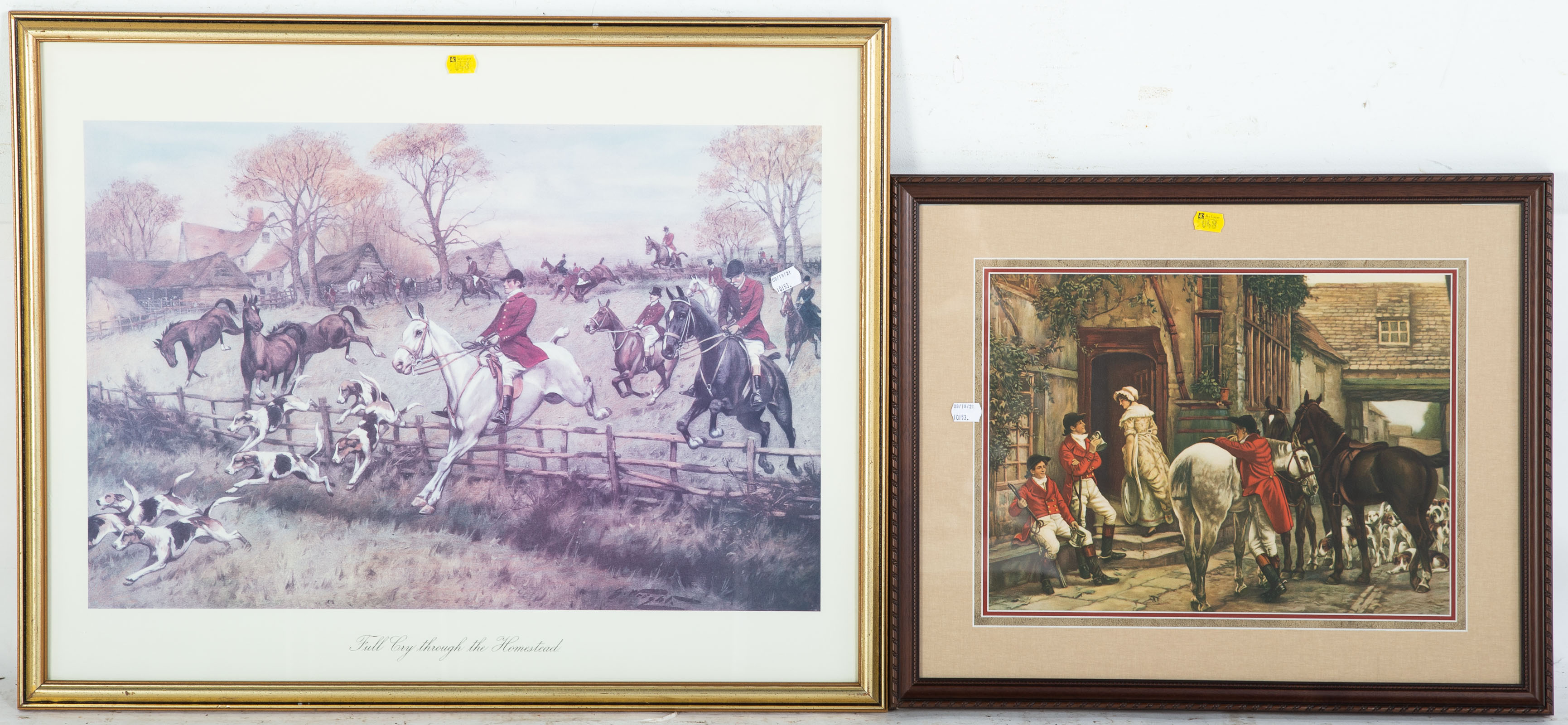 TWO HUNTING THEMED FRAMED PRINTS