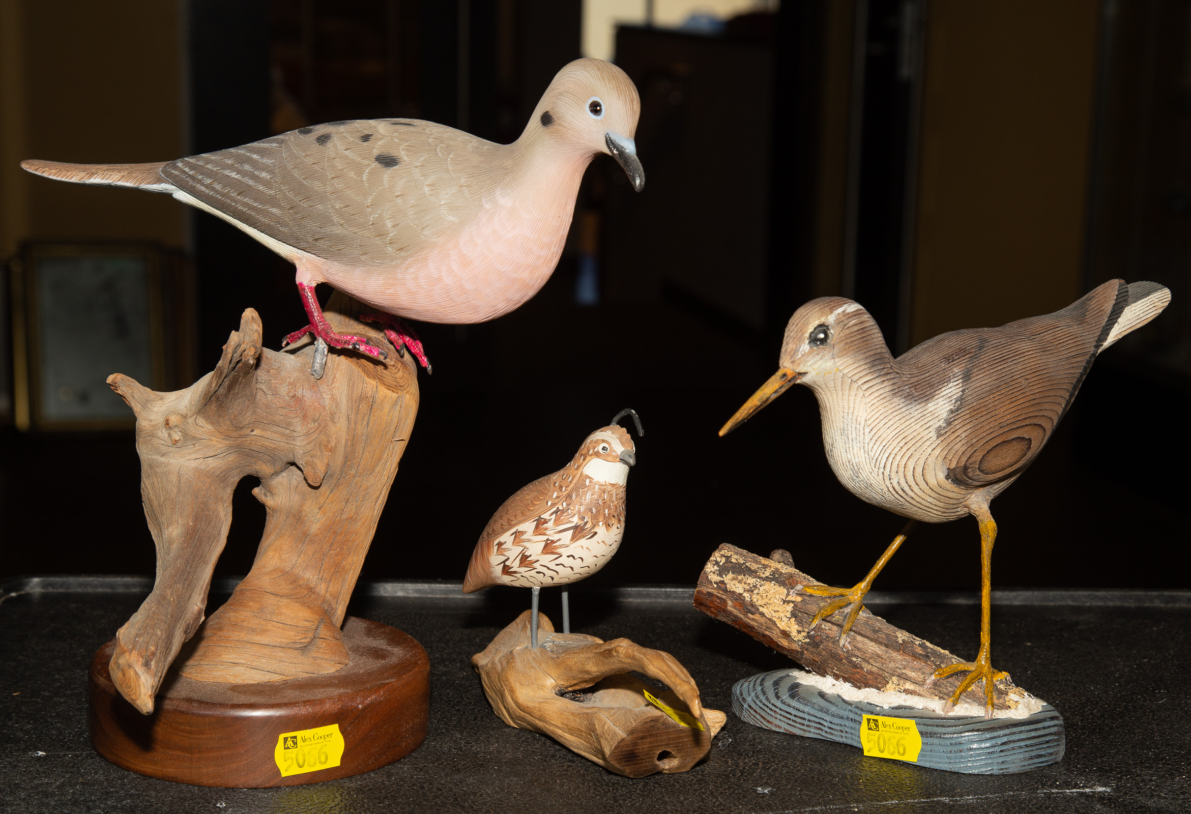 THREE CARVED WOOD BIRDS Includes 289aac