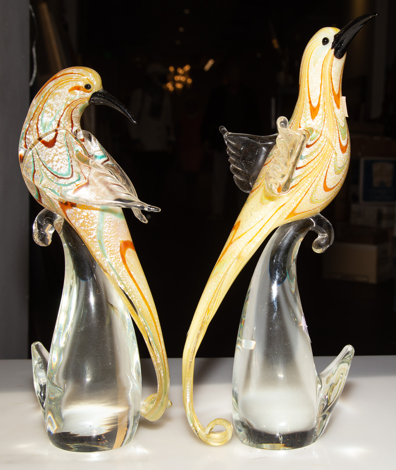 PAIR OF MURANO LIMITED EDITION GLASS