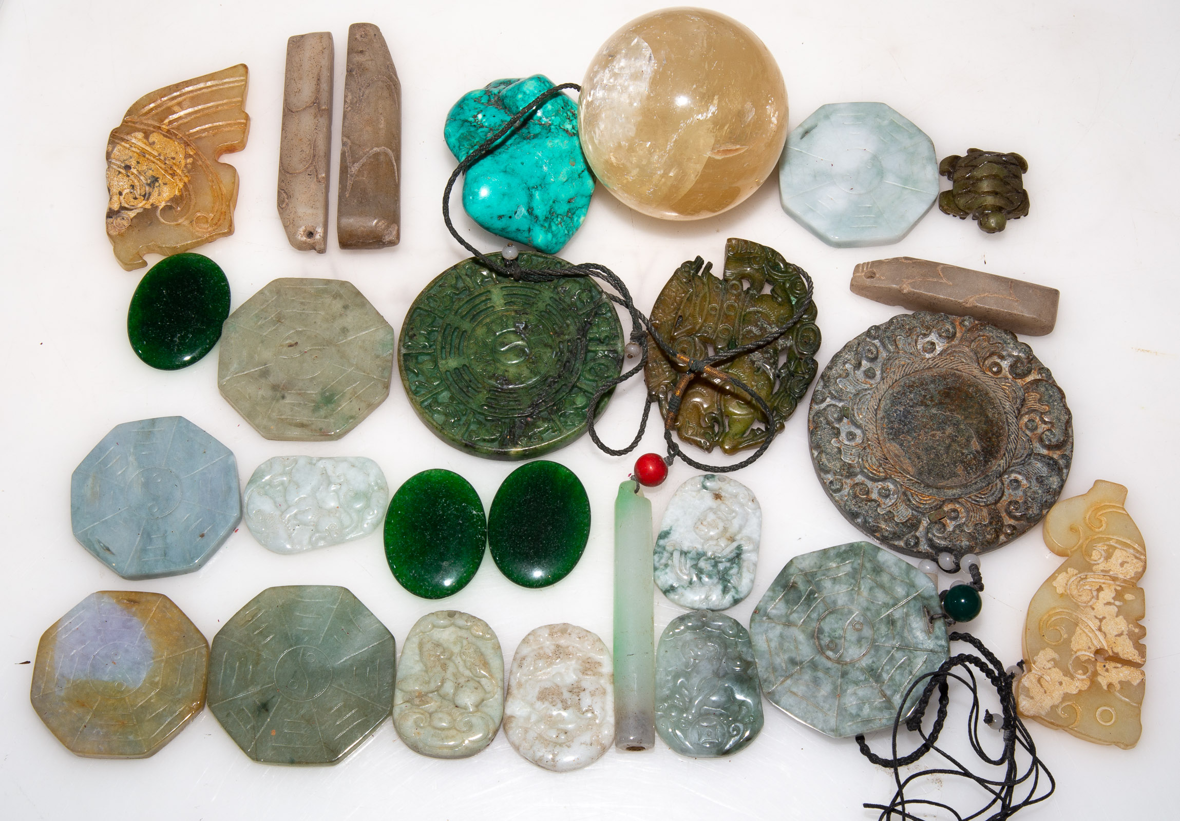 CHINESE STONE PENDANTS & STONE