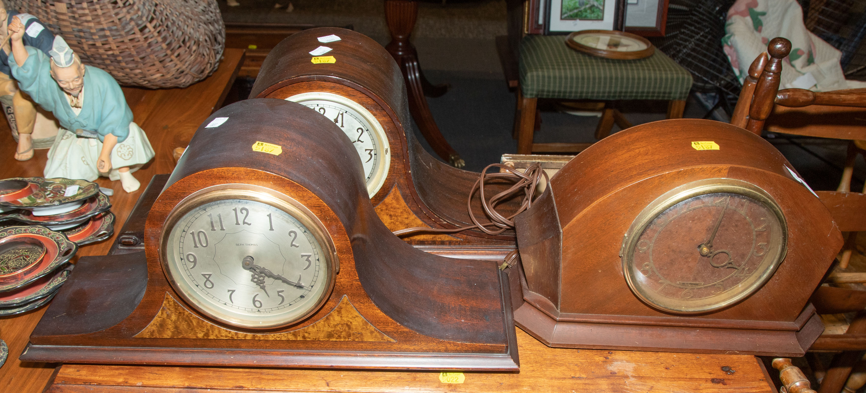 THREE CAMELBACK MANTEL CLOCKS All 289c27