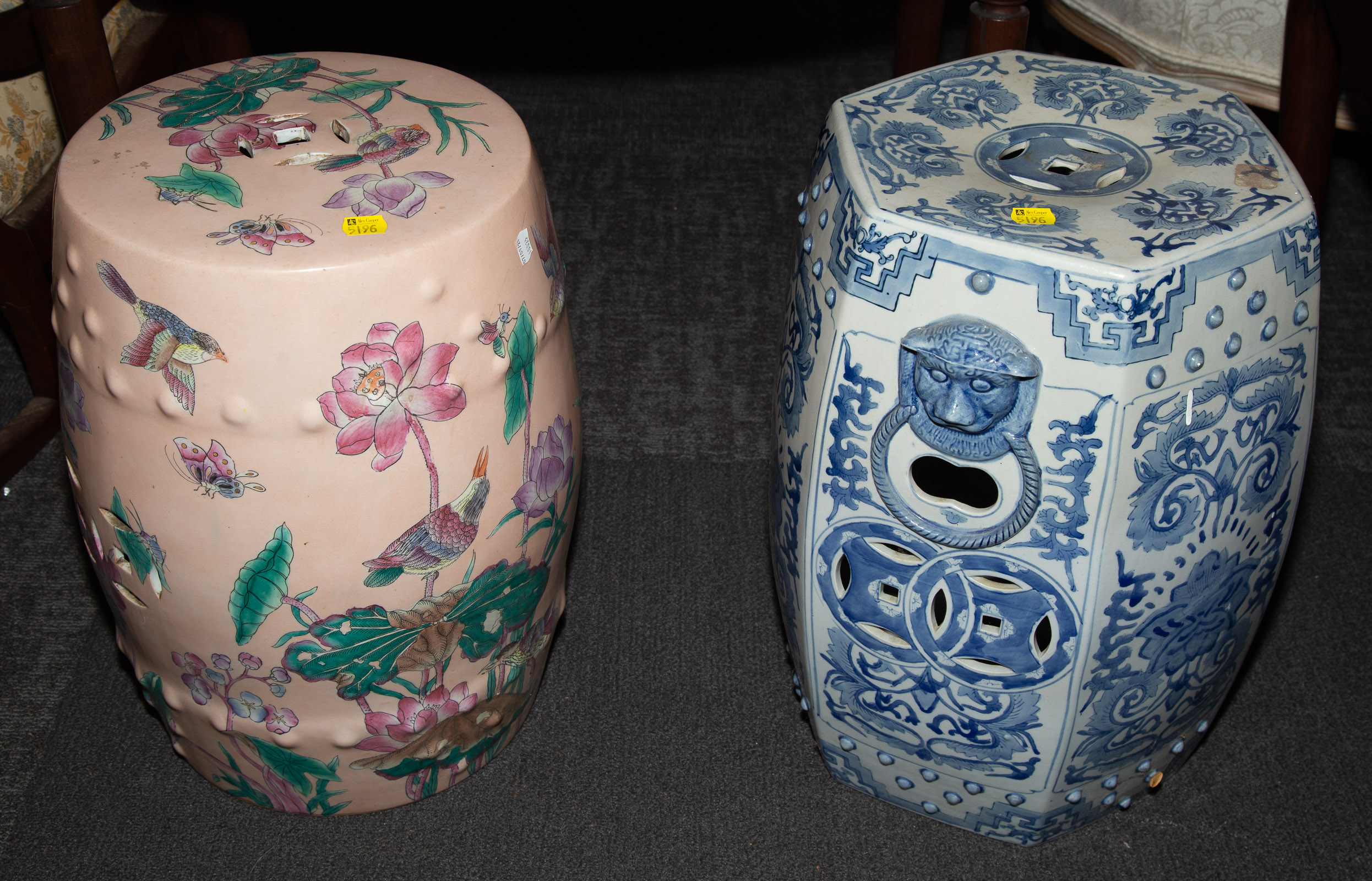 TWO CHINESE PORCELAIN GARDEN SEATS