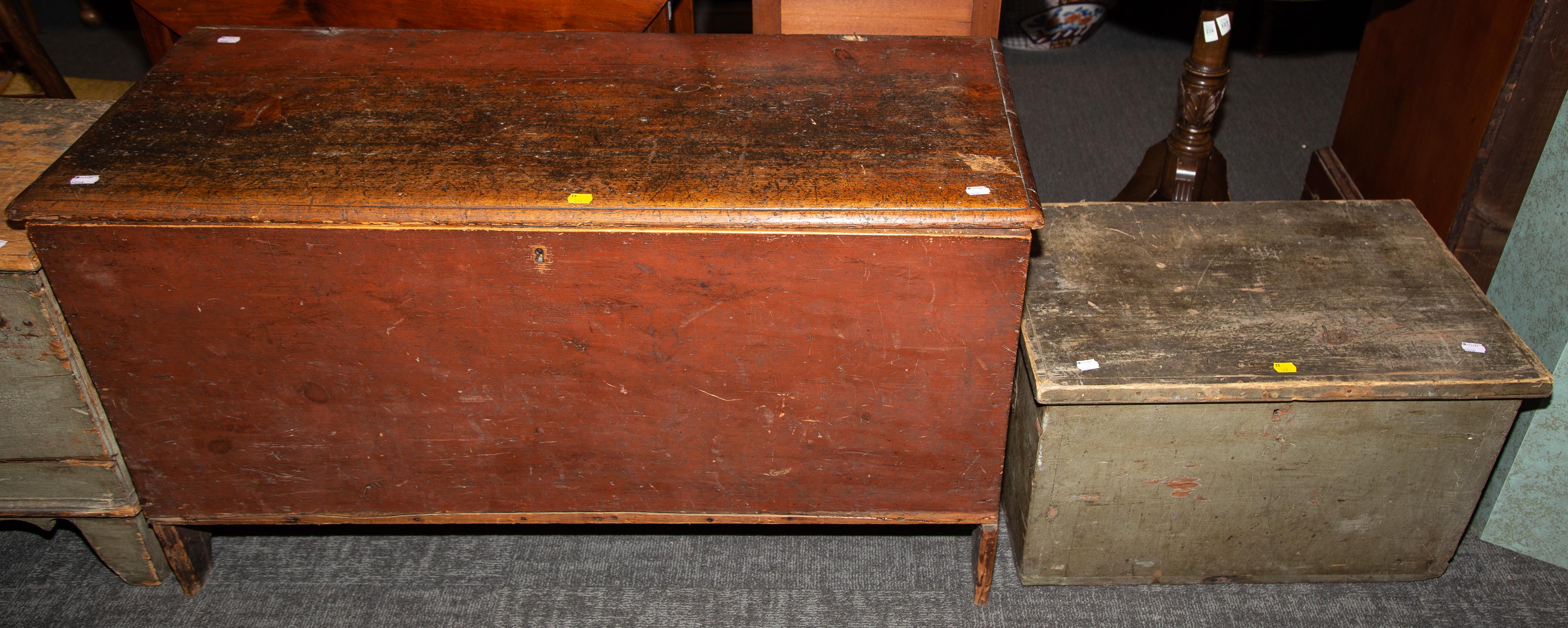 TWO AMERICAN VERNACULAR PINE CHESTS 289cd3