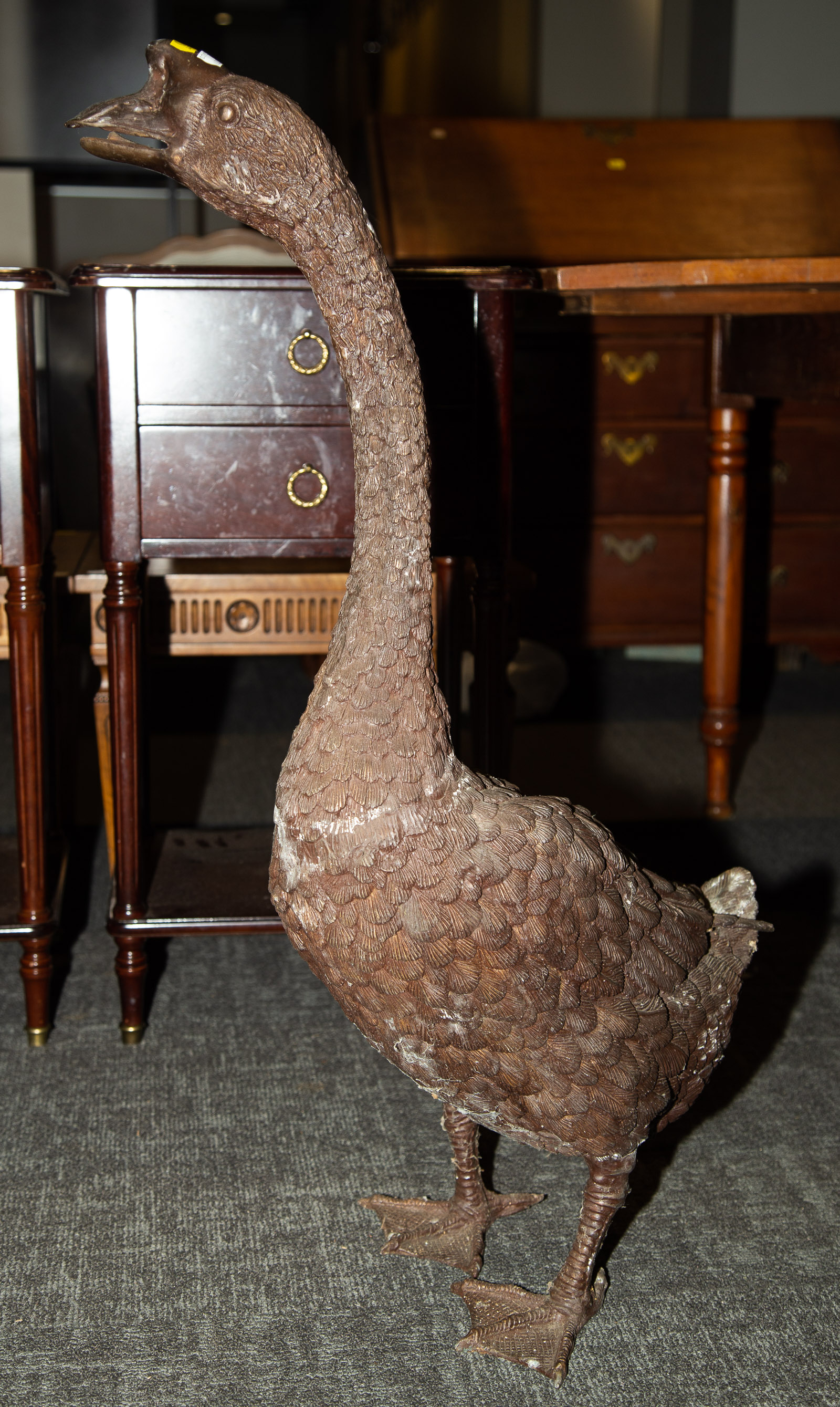 LARGE BRONZE GOOSE FIGURE Modern  289d20