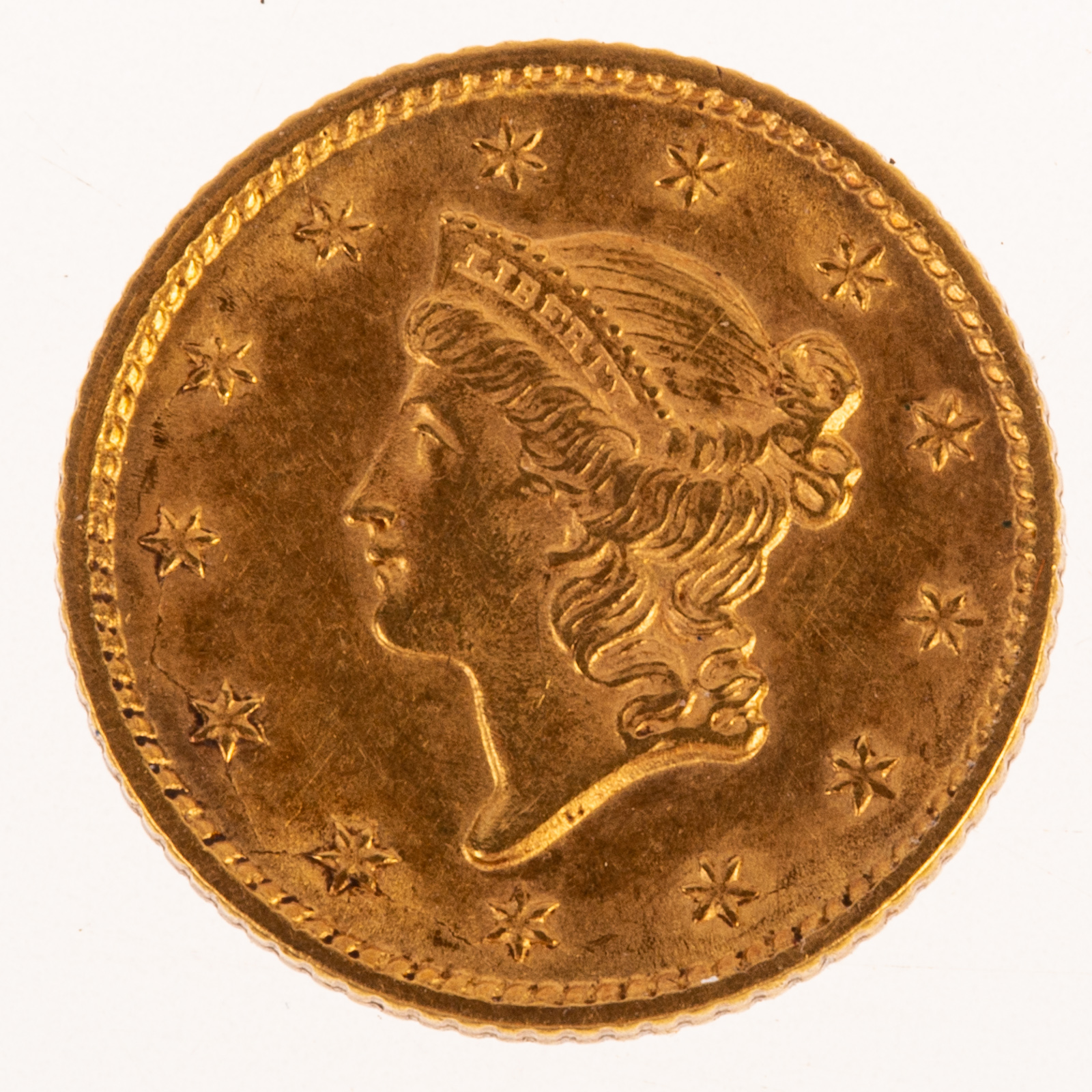 1853 GOLD DOLLAR, TY 1, AU58 Nice