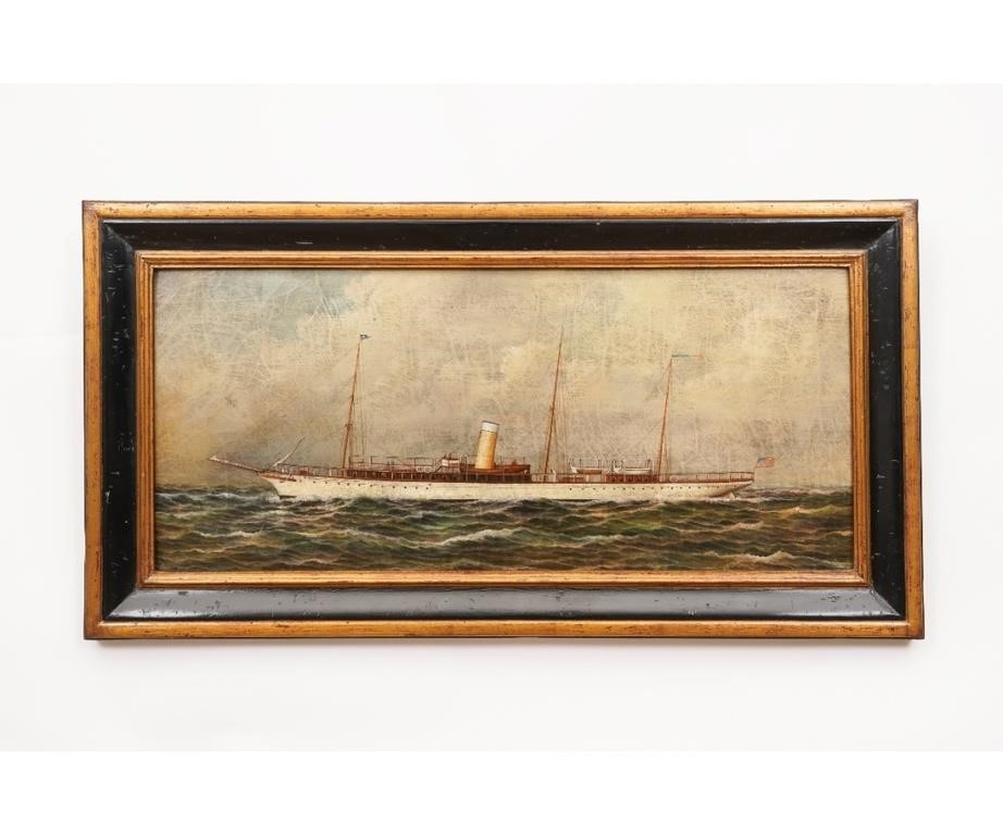 Giclee of a steam yacht with a 289deb