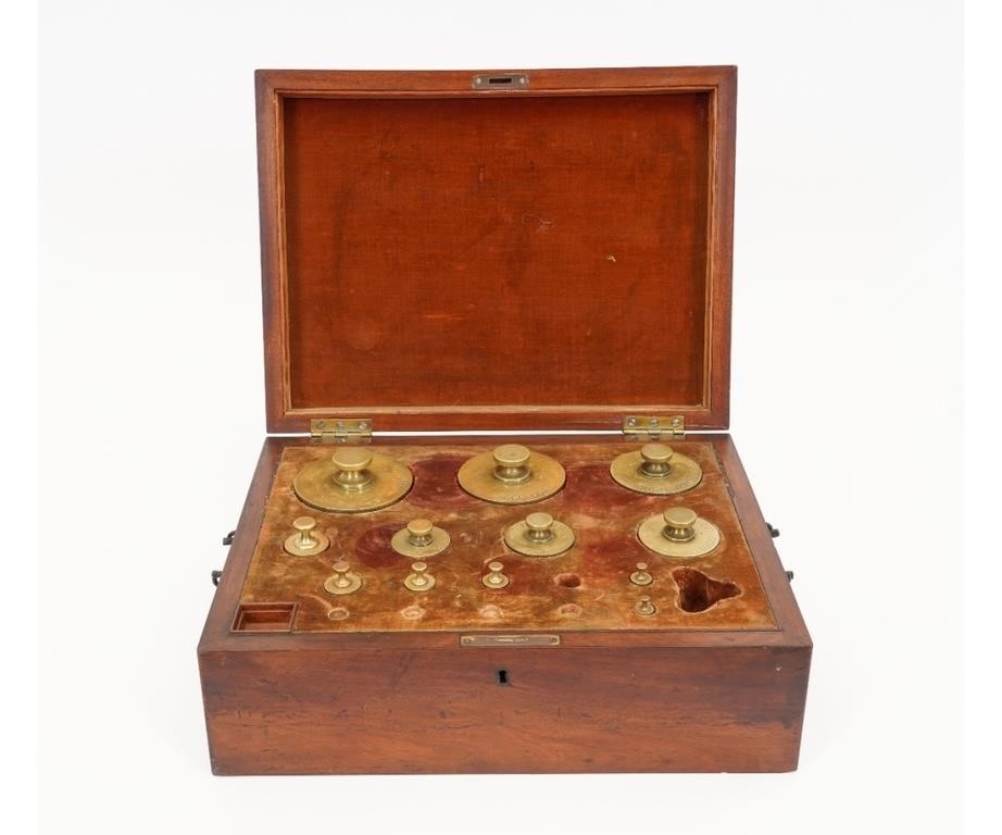 Large mahogany cased, brass analytical