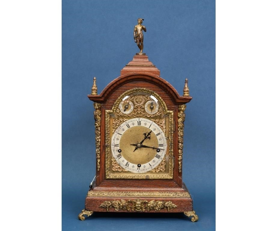 W&H oak and ormolu bracket chime clock