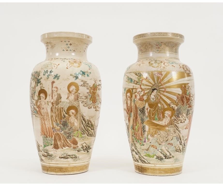 Pair of Meiji period Satsuma vases