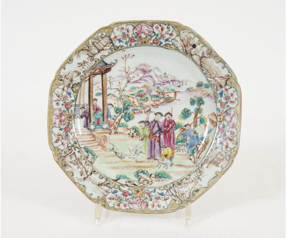 Chinese Famile Rose porcelain octagonal