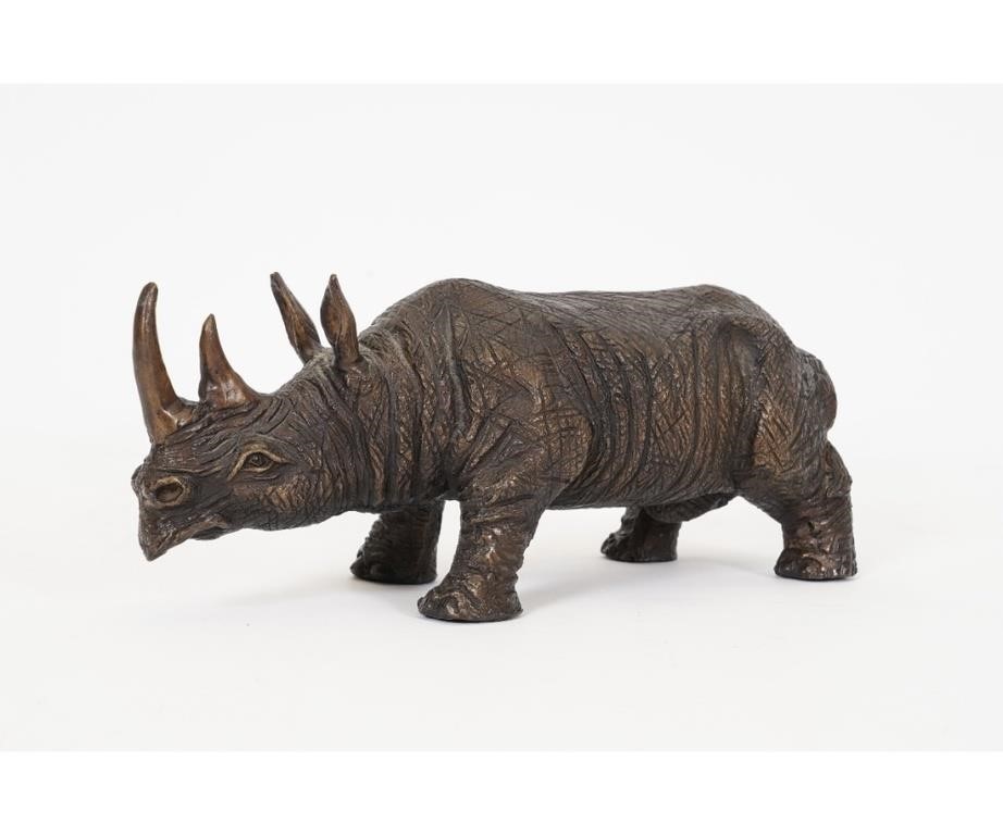 Small bronze rhinocerous, 20th