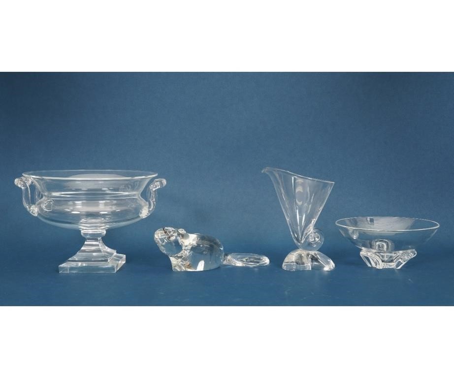 Five pieces of Steuben glass to