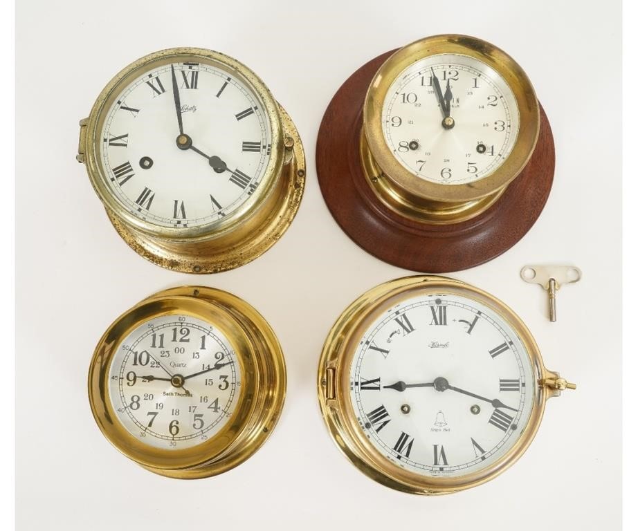 Four brass ships clocks to include 289eaa