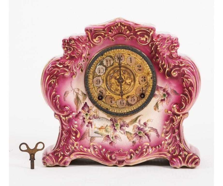 William Gilbert porcelain mantel clock