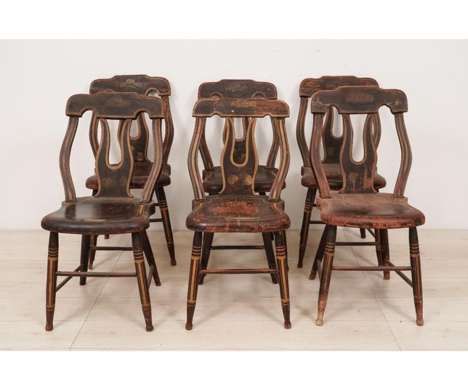 Set of six plank bottom side chairs  289f89