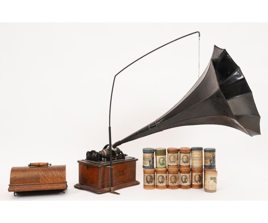 Edison oak cased phonograph, serial