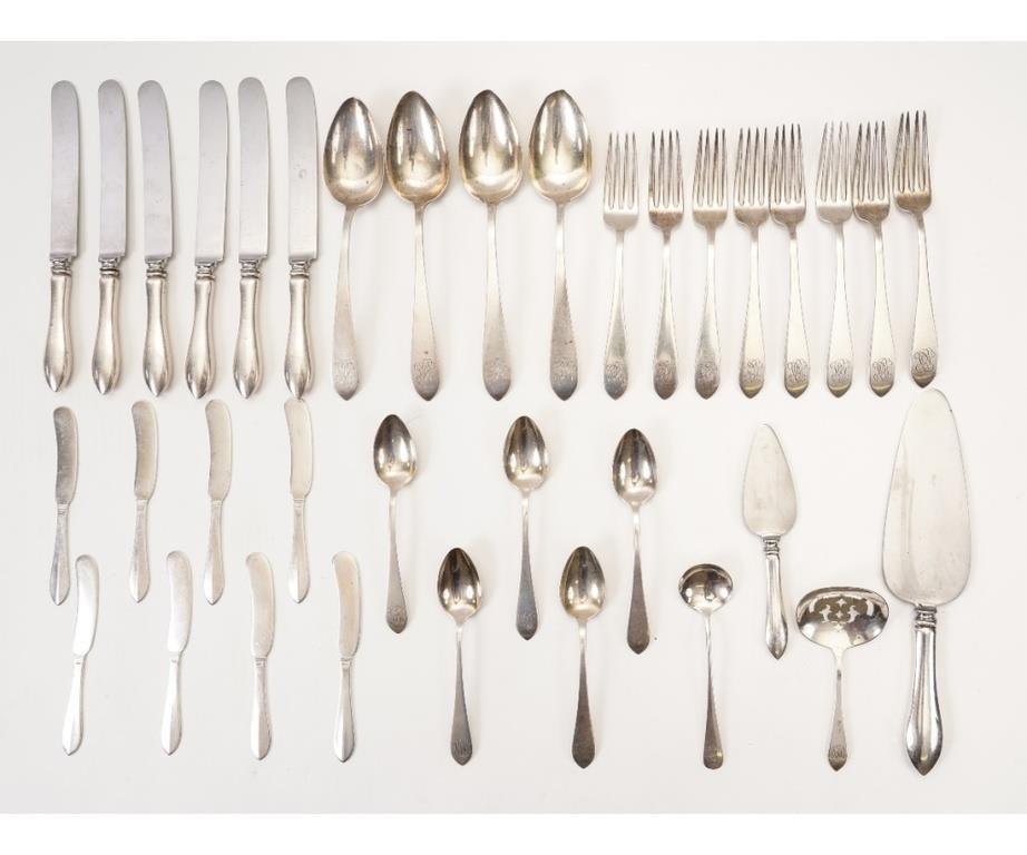 Partial sterling silver flatware service