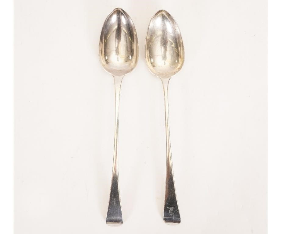Two Georgian silver stuffing spoons  289fb0